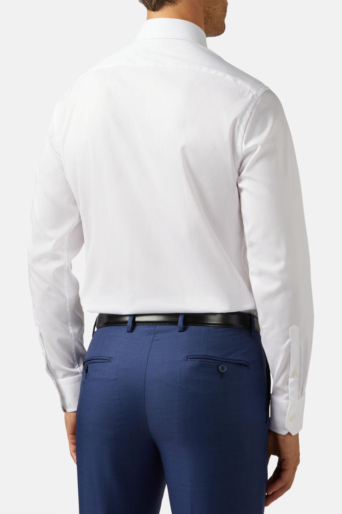 White Slim Fit Cotton Pin Point Shirt, , large image number 4