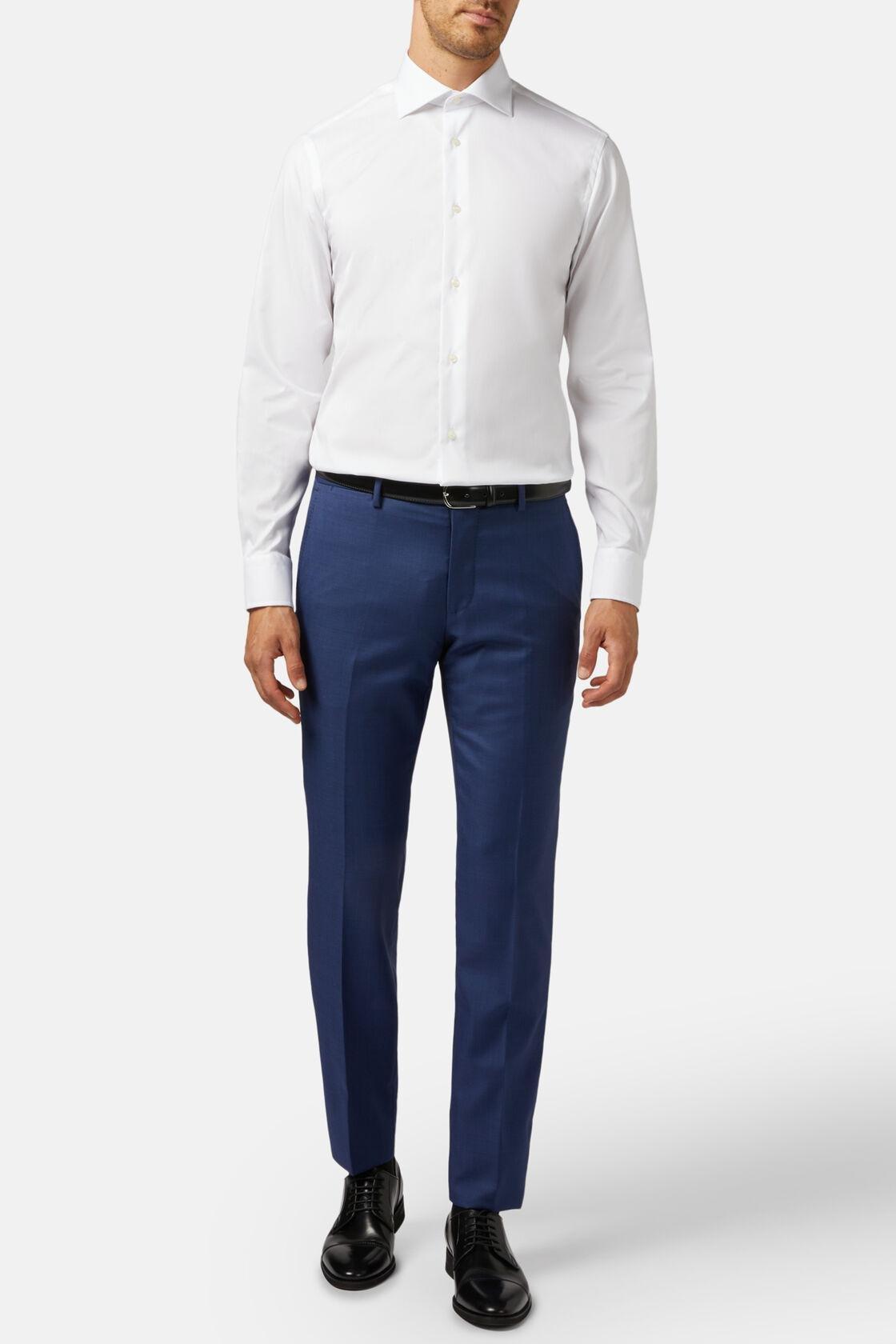 White Slim Fit Cotton Pin Point Shirt White, White, large image number 4