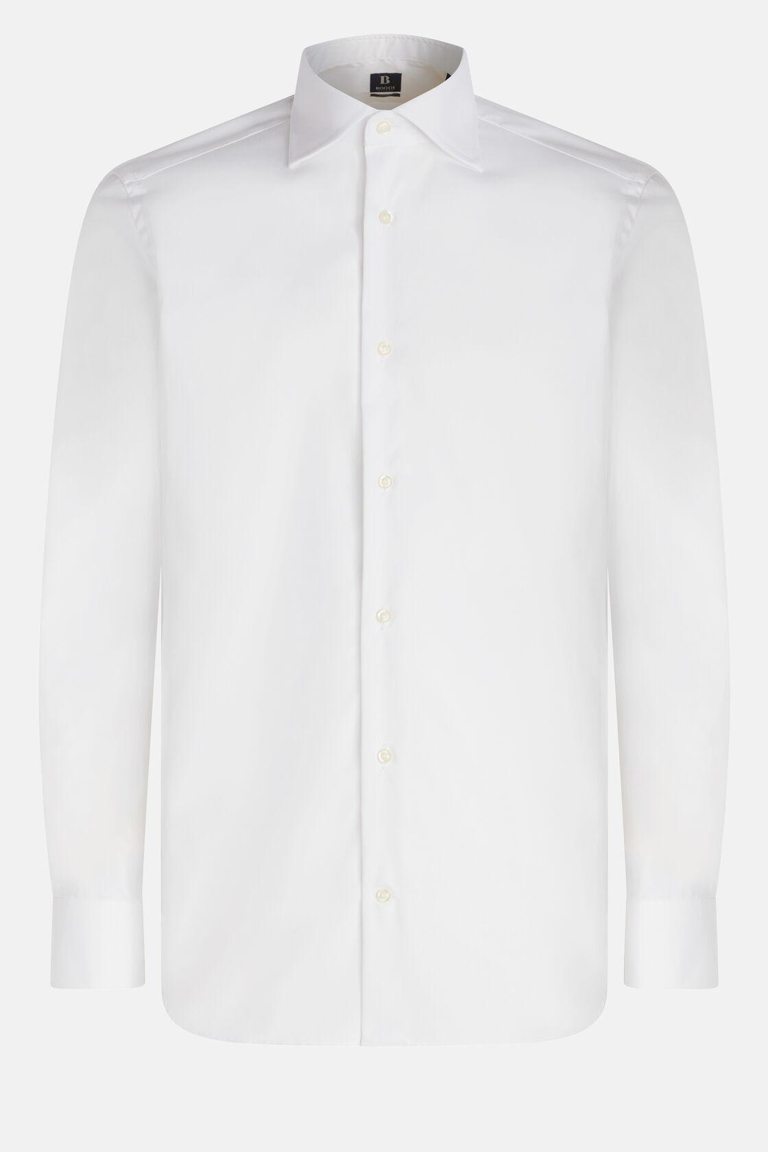 White Slim Fit Cotton Pin Point Shirt, , large image number 6