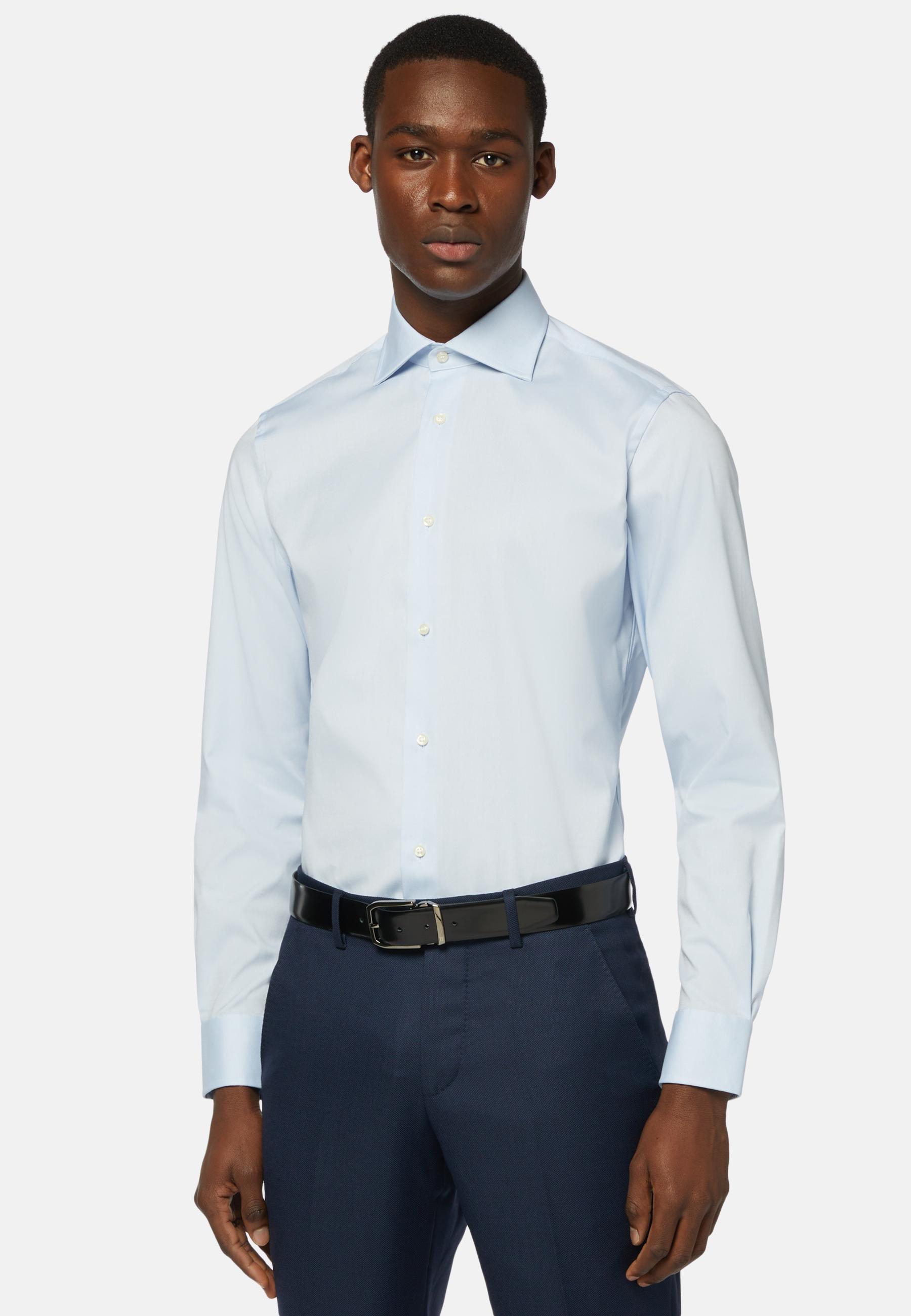 Blue Stretch Slim Fit Shirt, , large image number 0