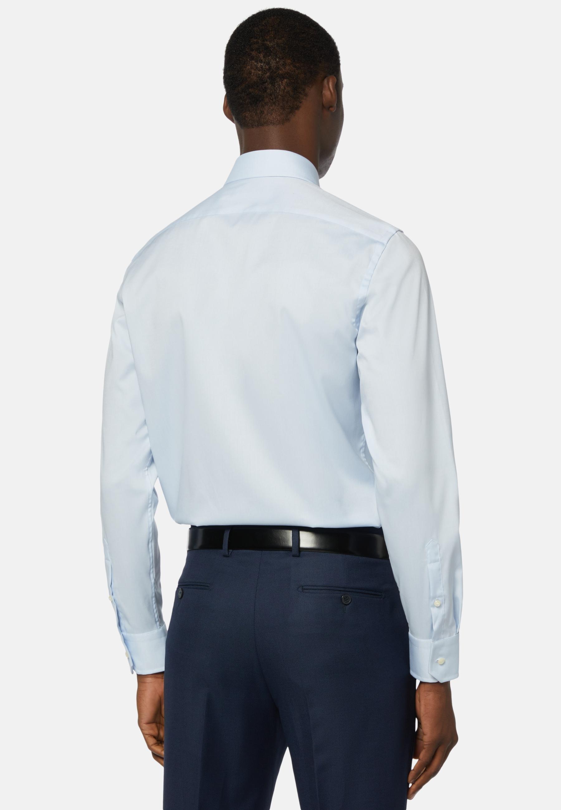 Blue Stretch Slim Fit Shirt, , large image number 2