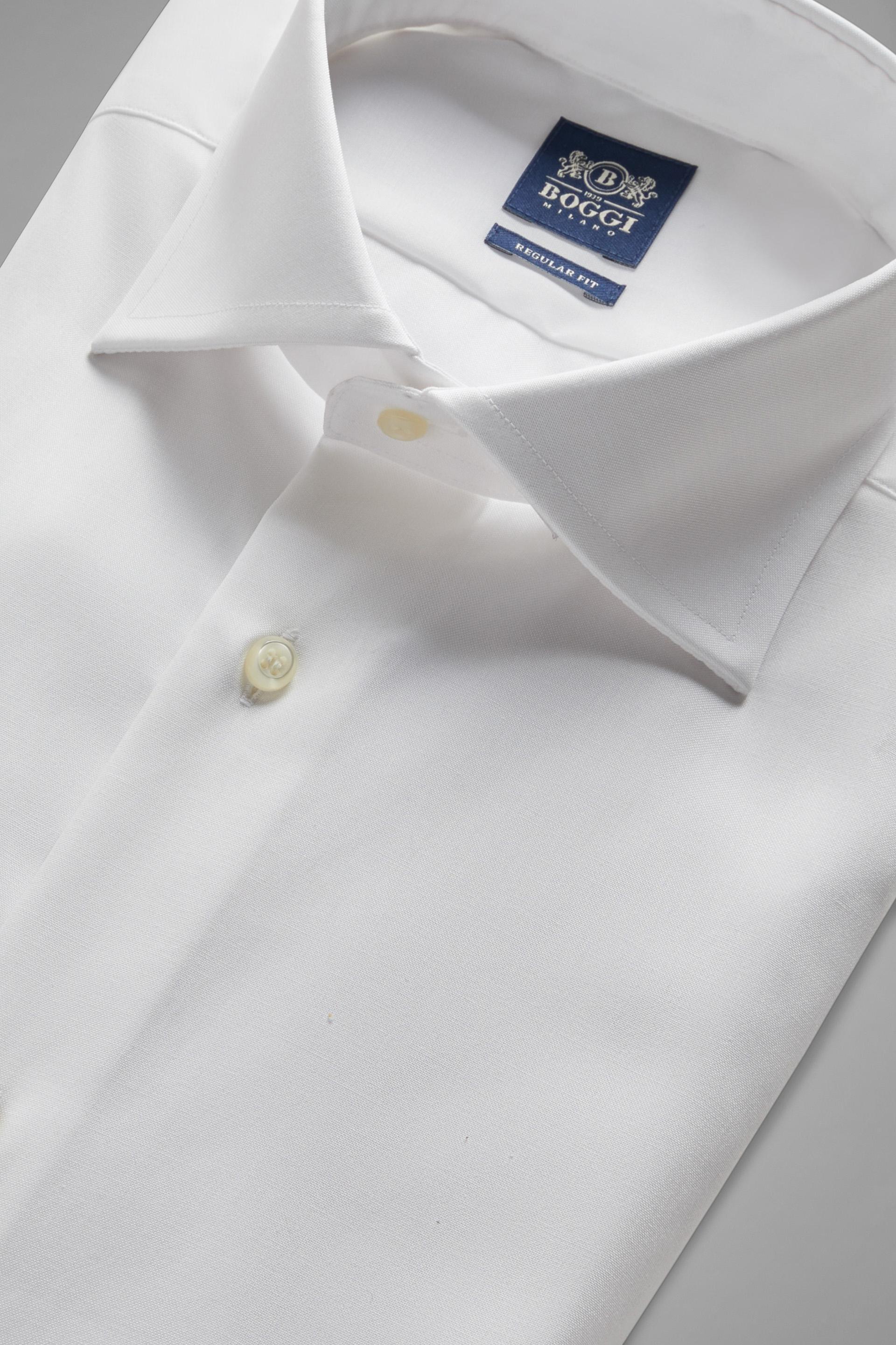 White Cotton Pin Point Shirt, , large image number 1