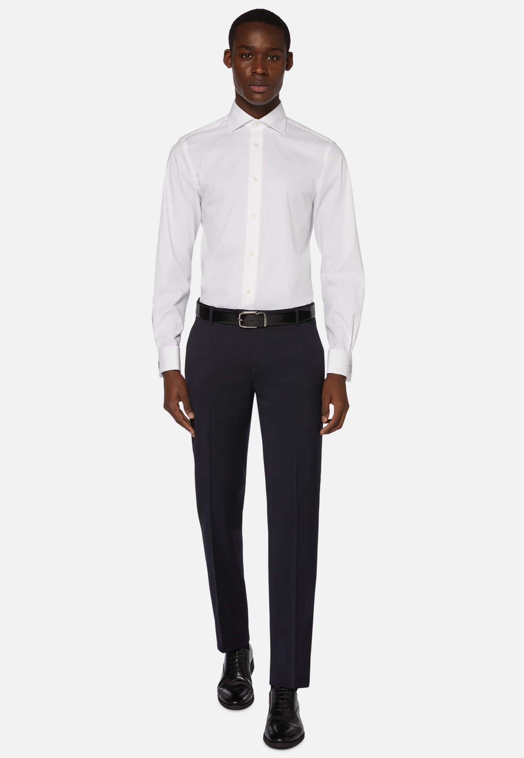 Boggi Milano - White Stretch Windsor Collar Shirt