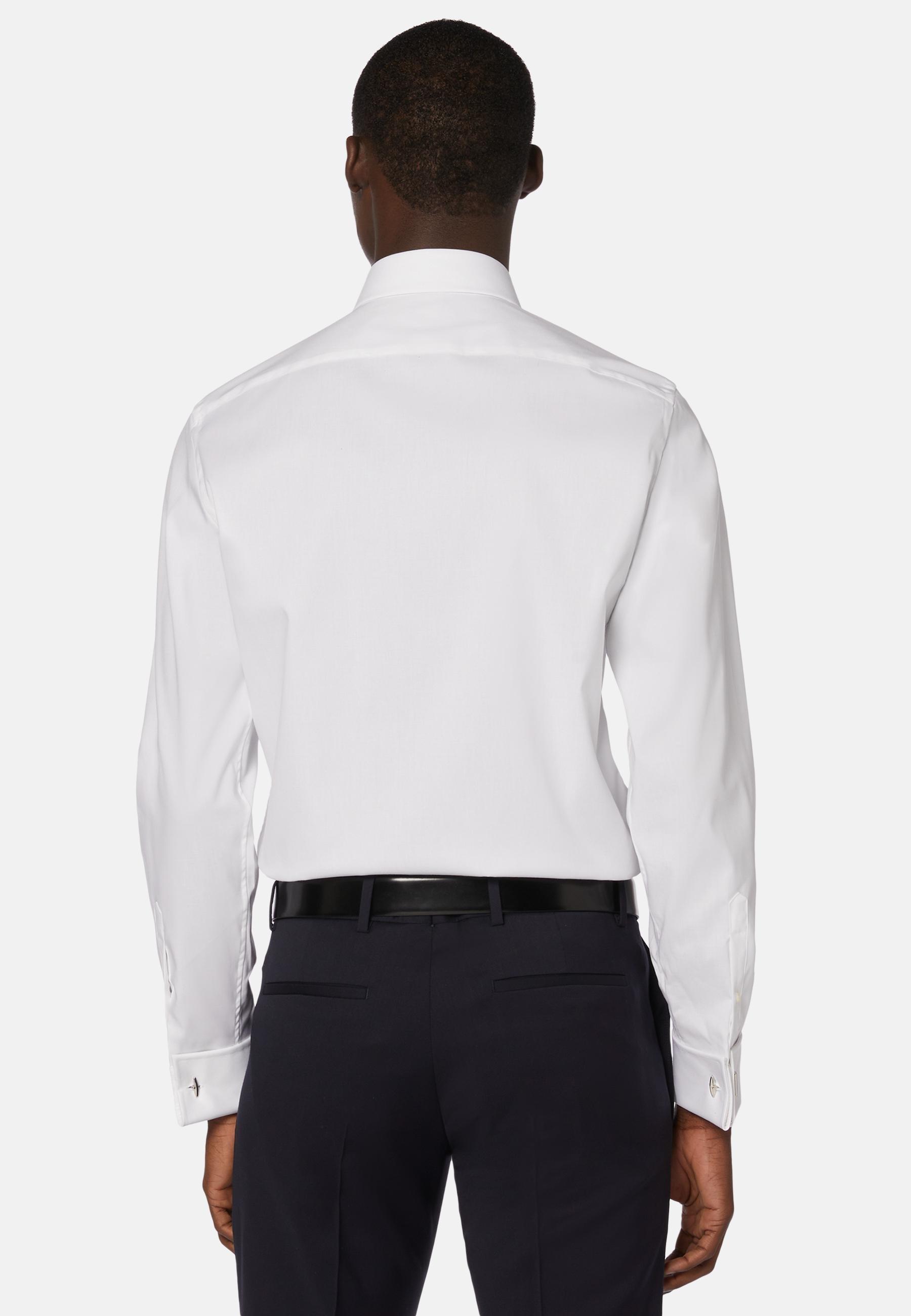 Stretch Plain Formal Shirt, White, medium