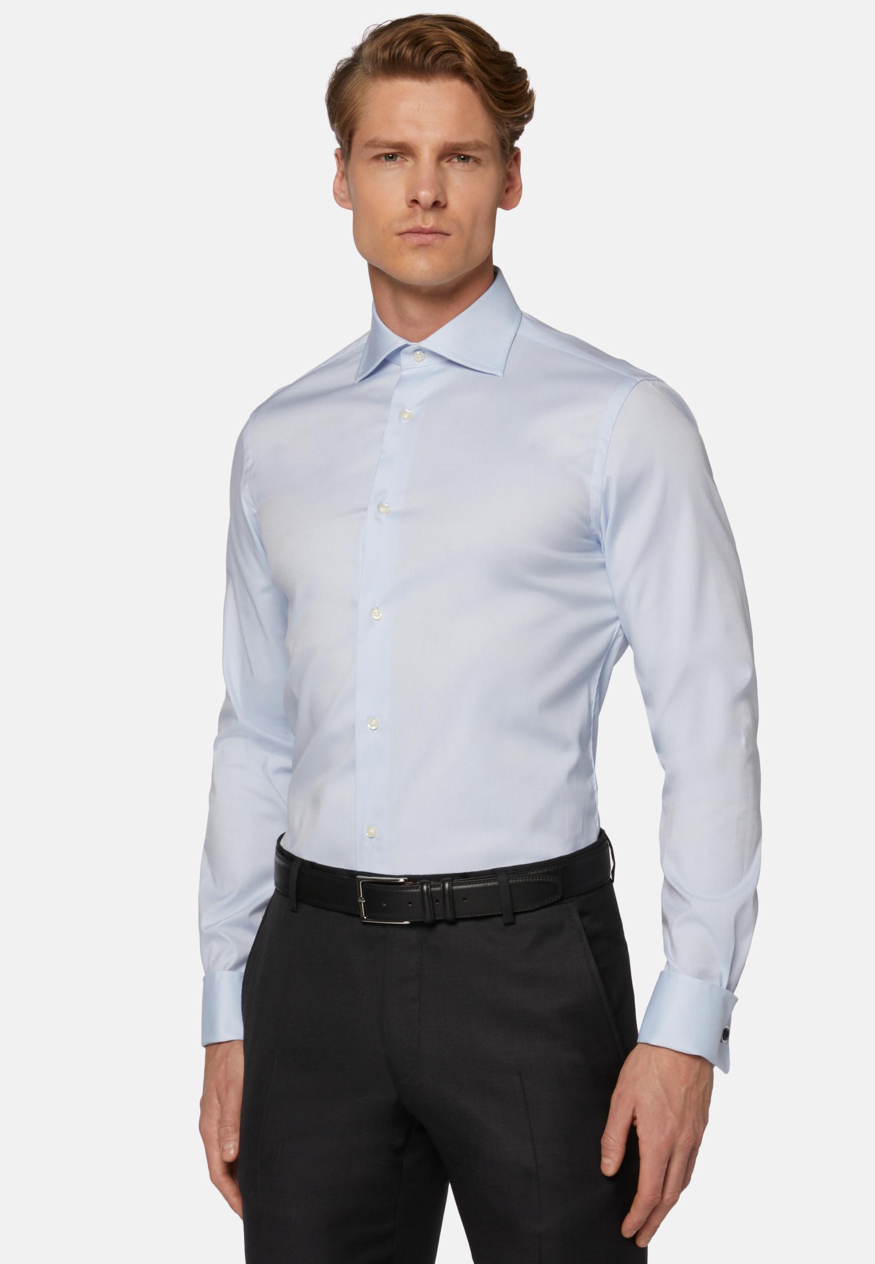Blue Stretch Windsor Collar Shirt, , medium