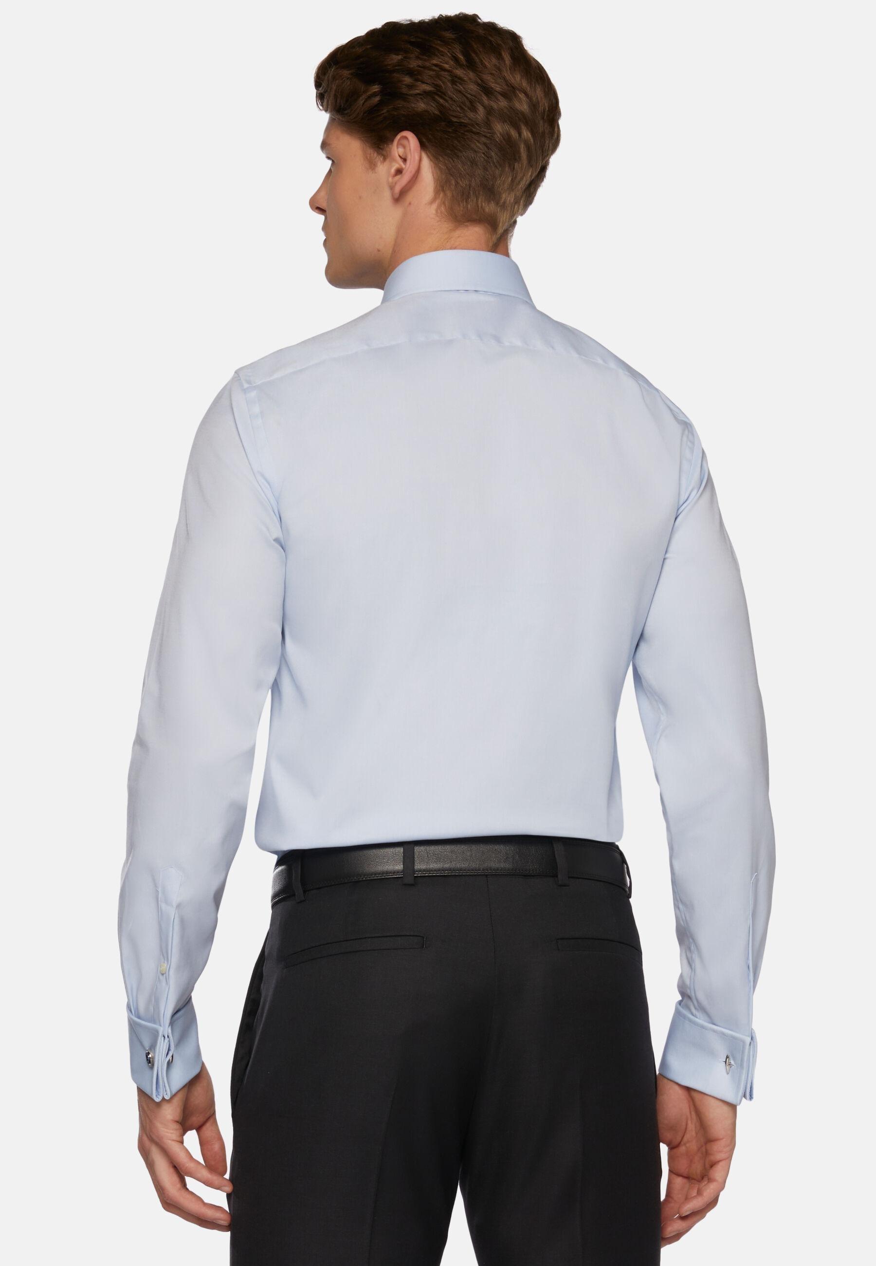 Stretch Tailored Formal Shirt Blue, Light Blue, large image number 3