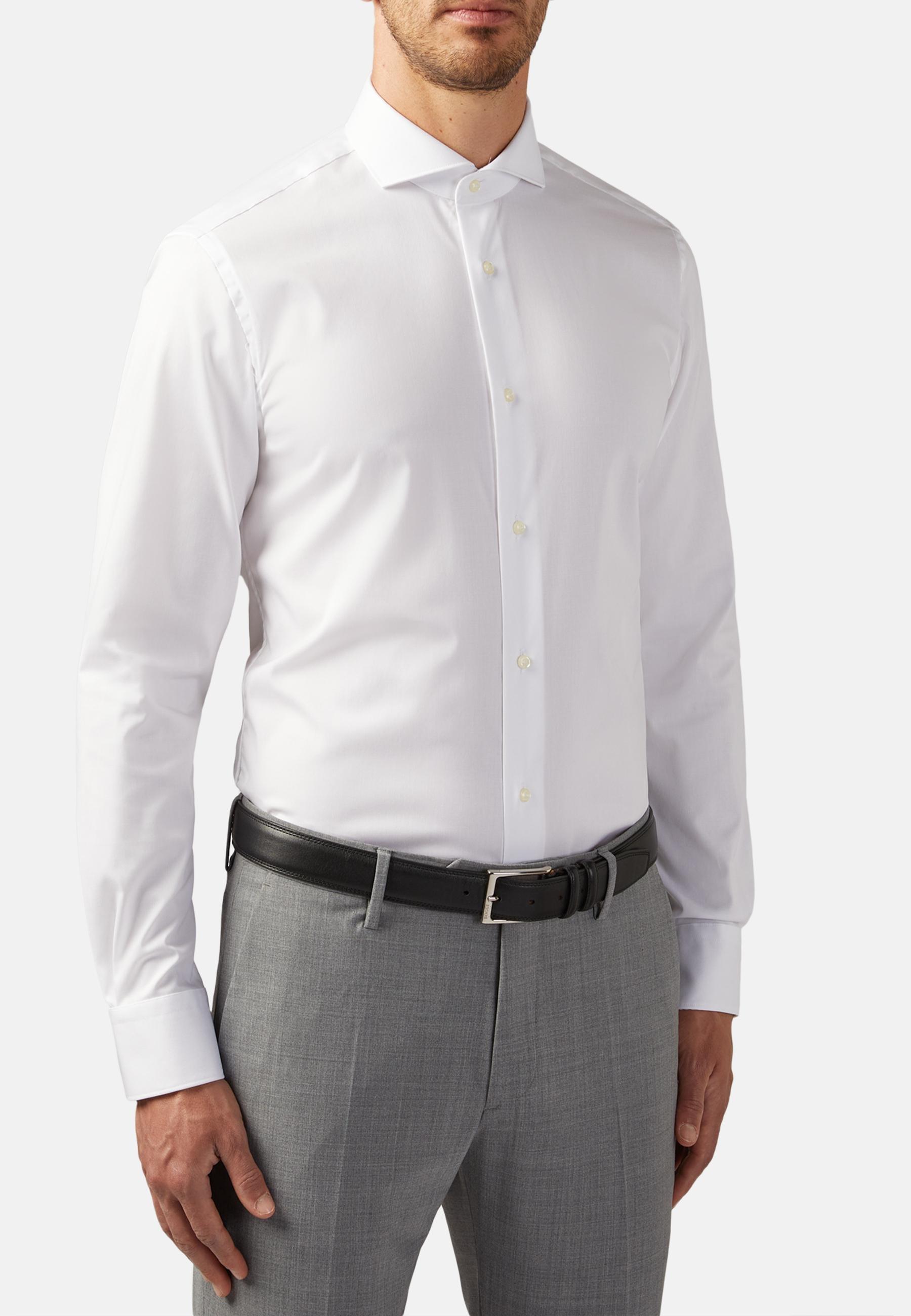 Slim Fit Cotton Pin Point Shirt White, , large image number 1