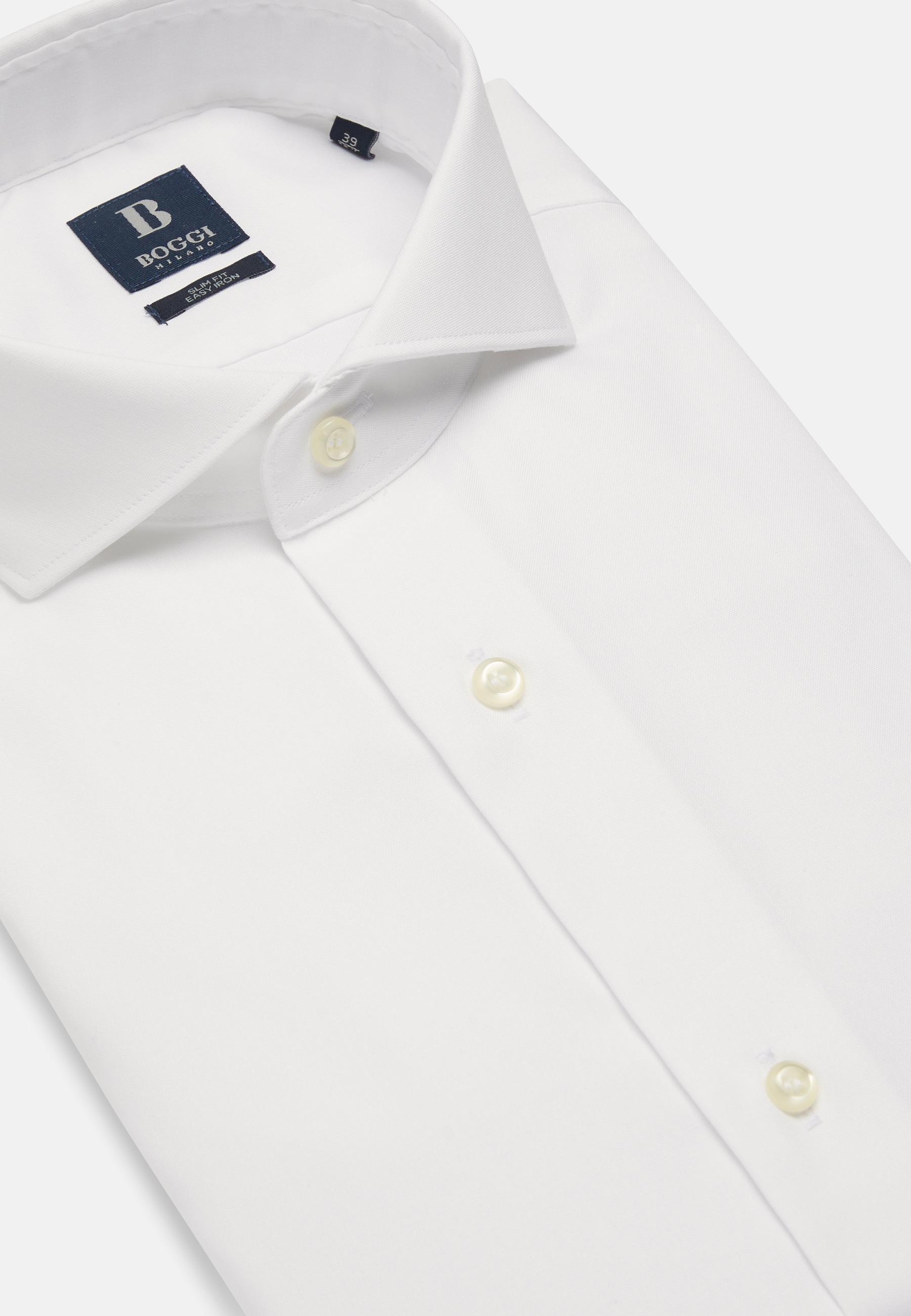White slim fit cotton pin point shirt White, White, large image number 3