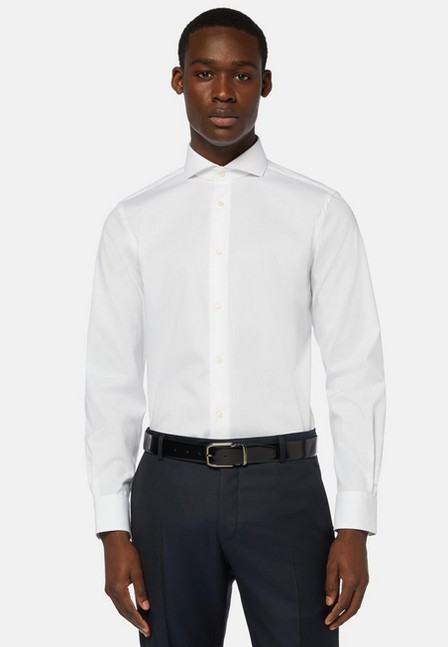 Boggi Milano - White Stretch P.Point Napoli Collar Shirt