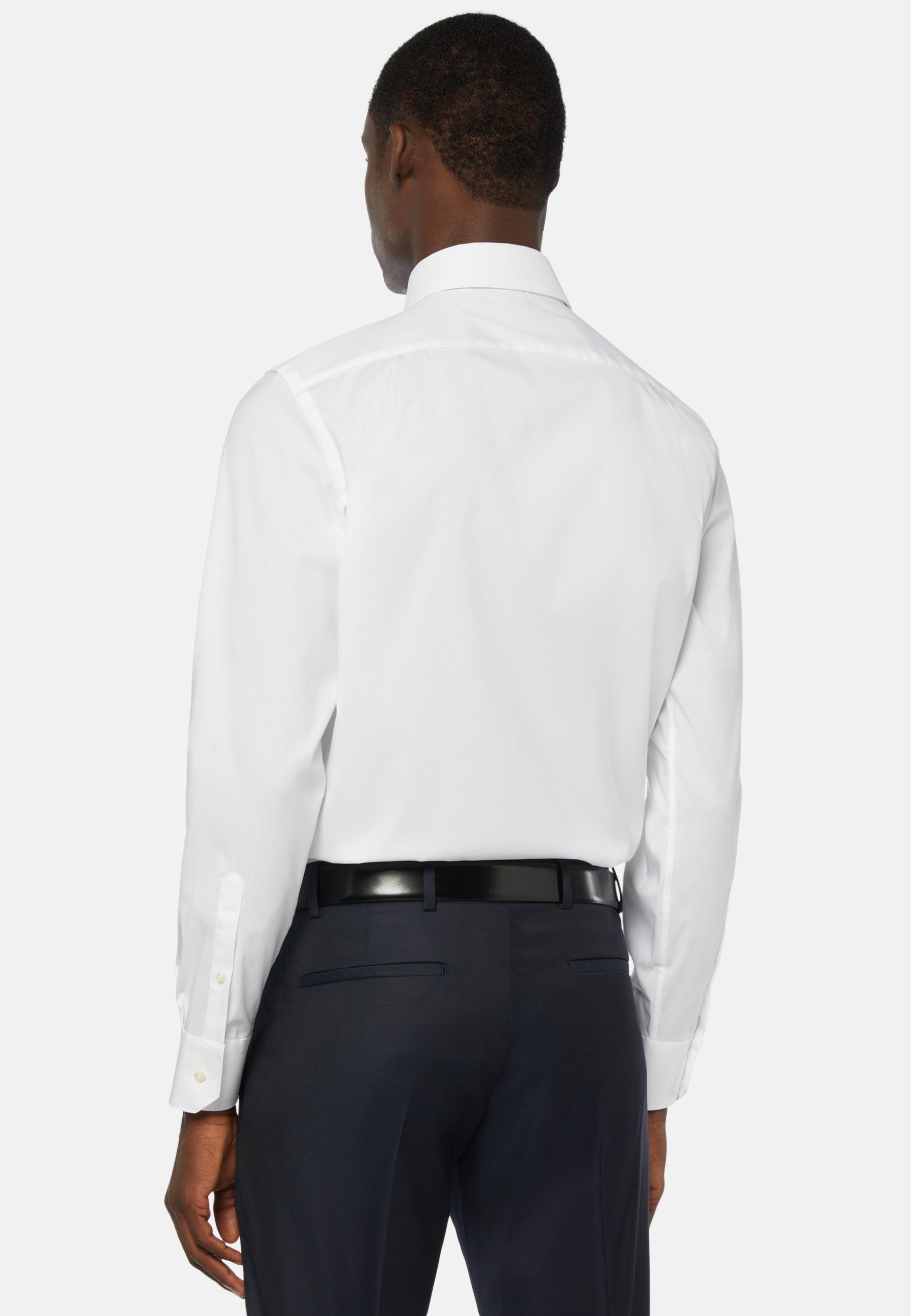 White Stretch P.Point Napoli Collar Shirt, 3901_WHIT, large image number 2