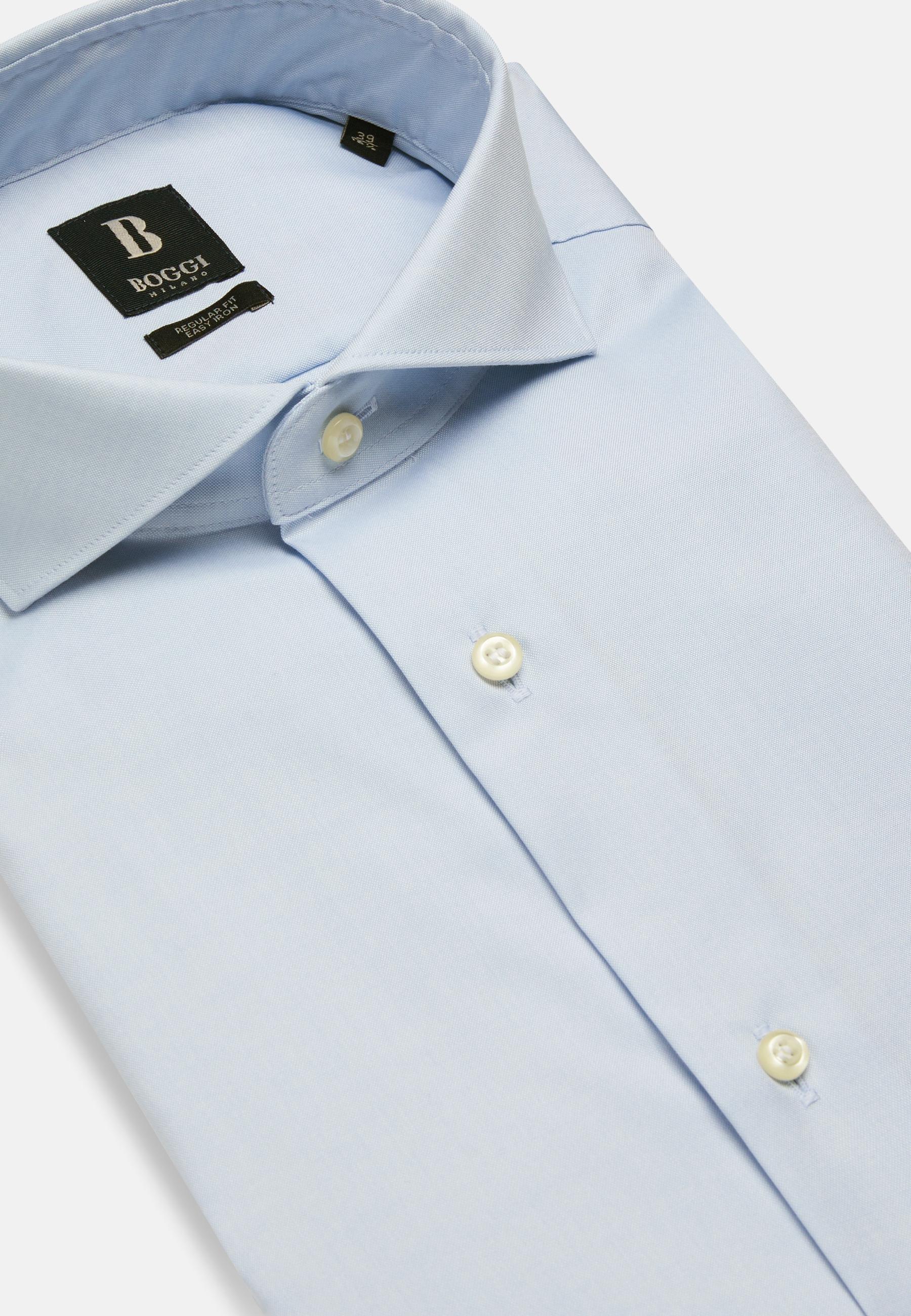 Blue Stretch Napoli Collar Shirt, , large image number 4