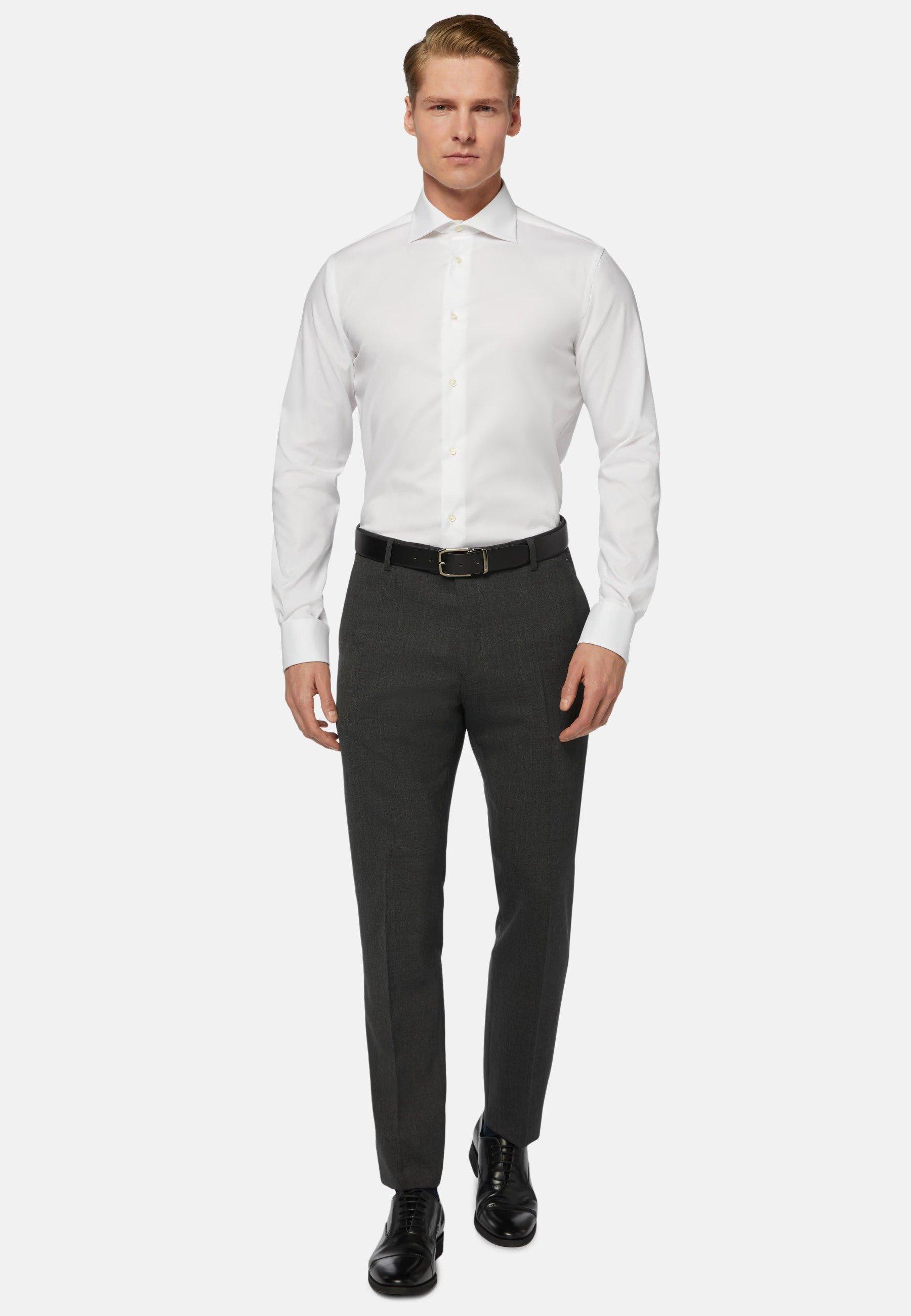 Stretch P.Point Windsor Collar Shirt White, , large image number 1