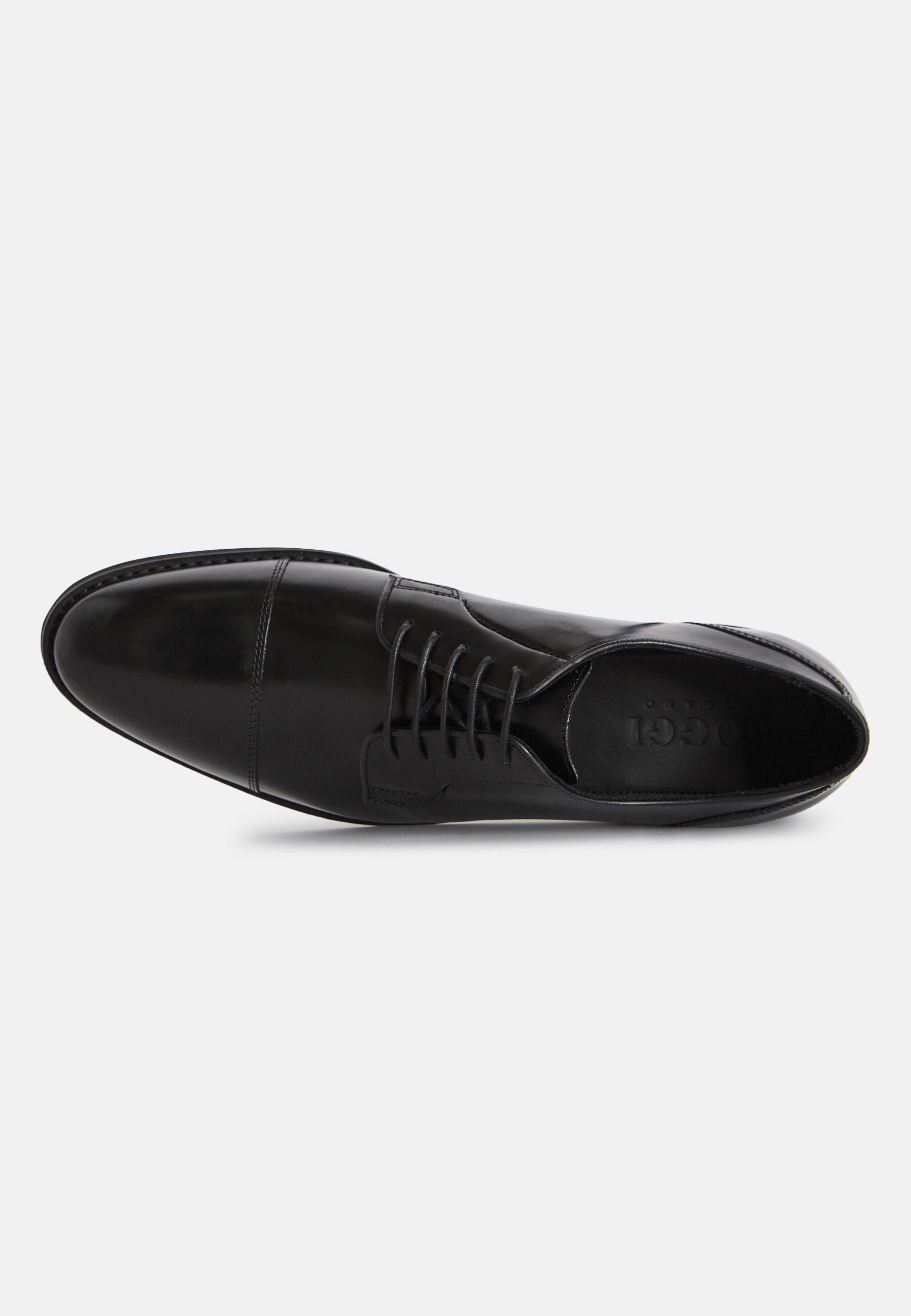 Leather Derby Shoes Black, Black, large image number 7