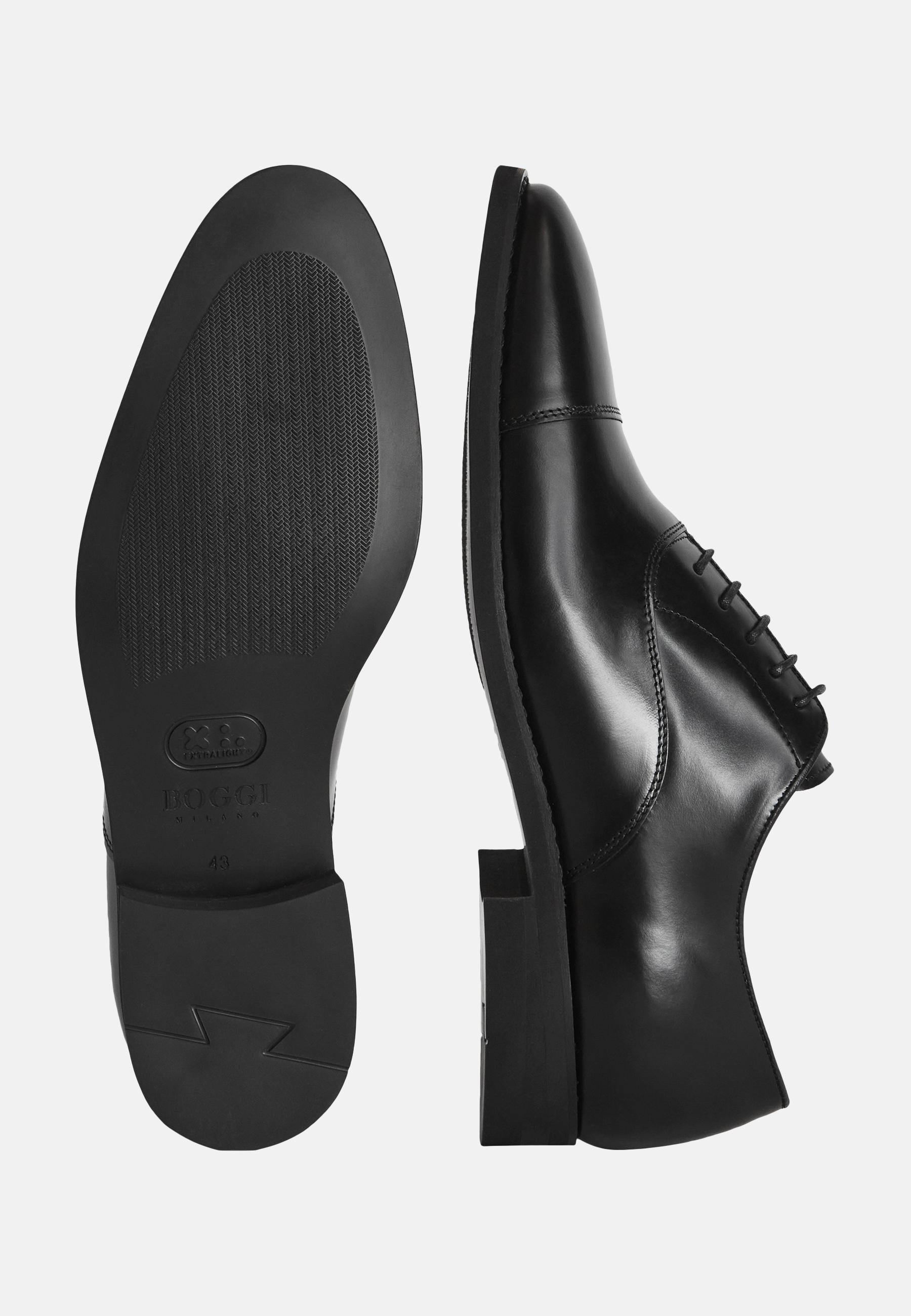 Black Leather Oxford Shoes, , large image number 2