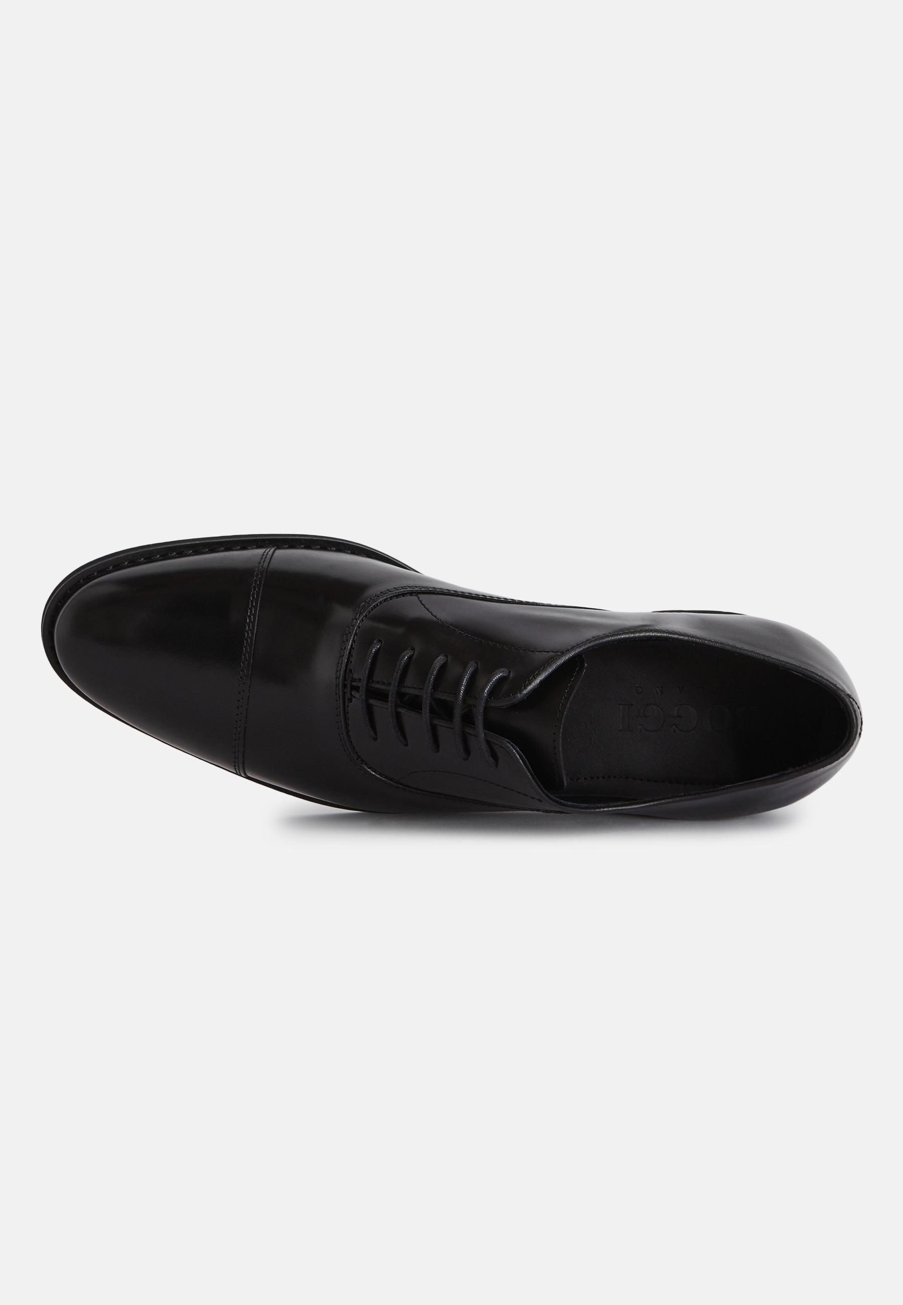 Black Leather Oxford Shoes, , large image number 3