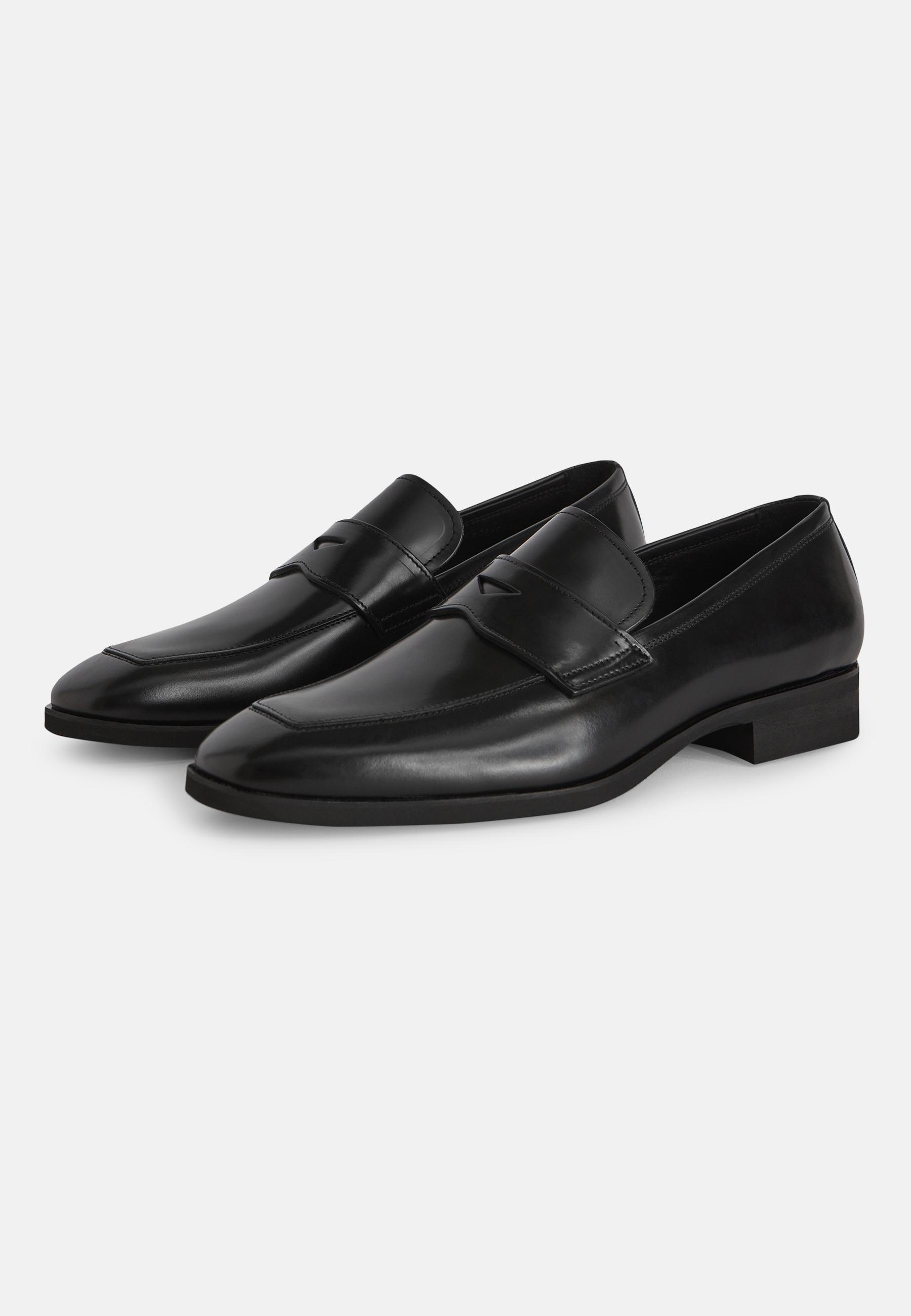 Black Leather Loafers, , large image number 1