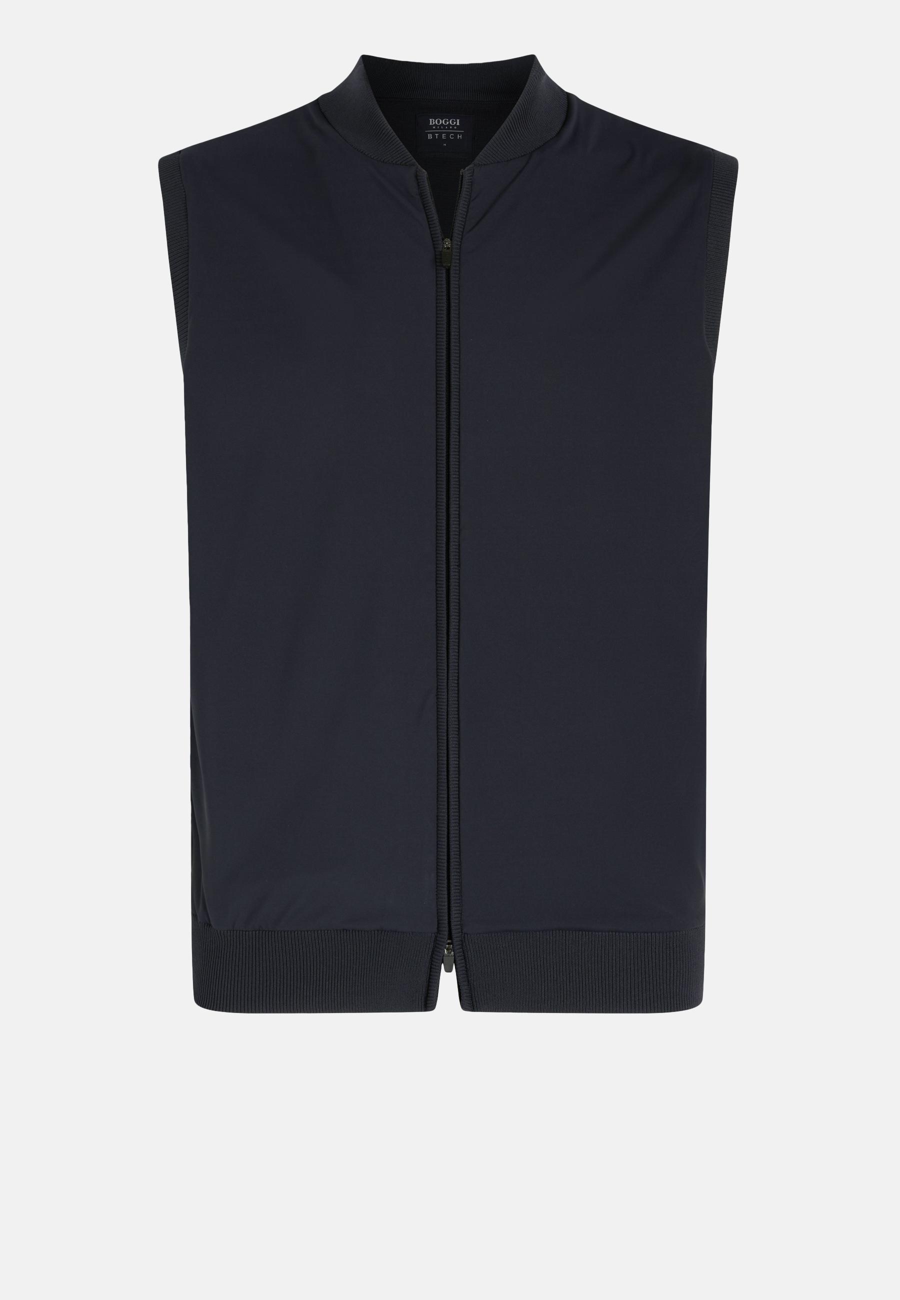 Recycled And Technical Jersey Waistcoat Navy, , large image number 3