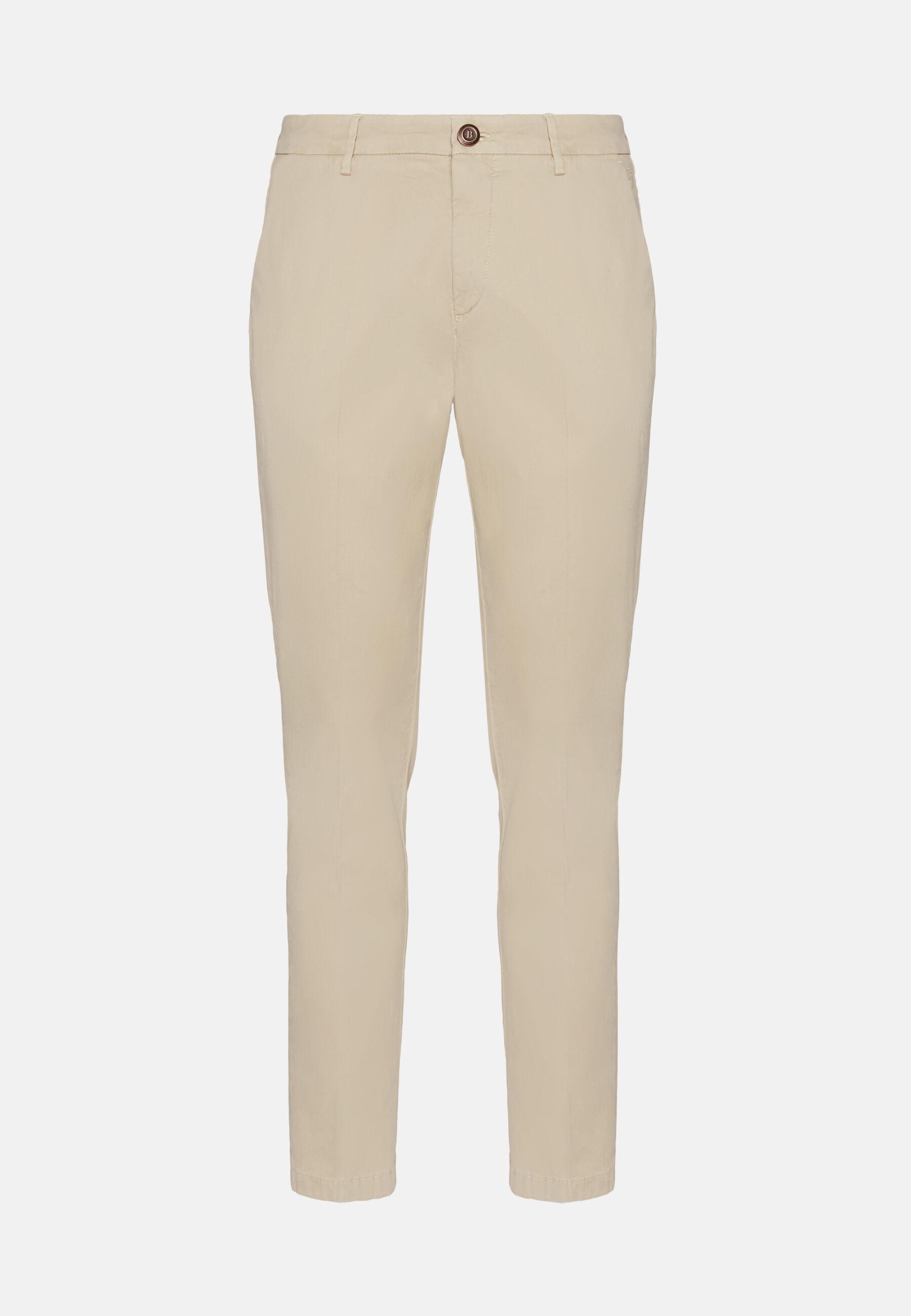 Trousers in Stretch Cotton, Beige, Beige, large image number 2