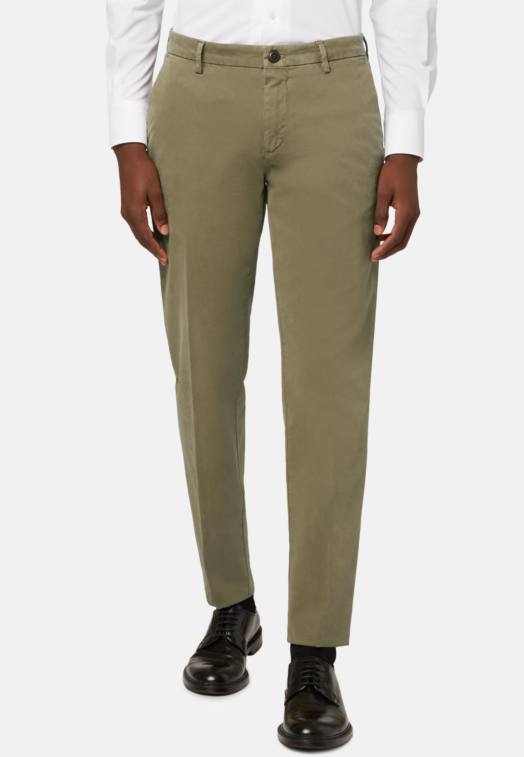 Boggi Milano - Khaki Stretch Cotton Trousers