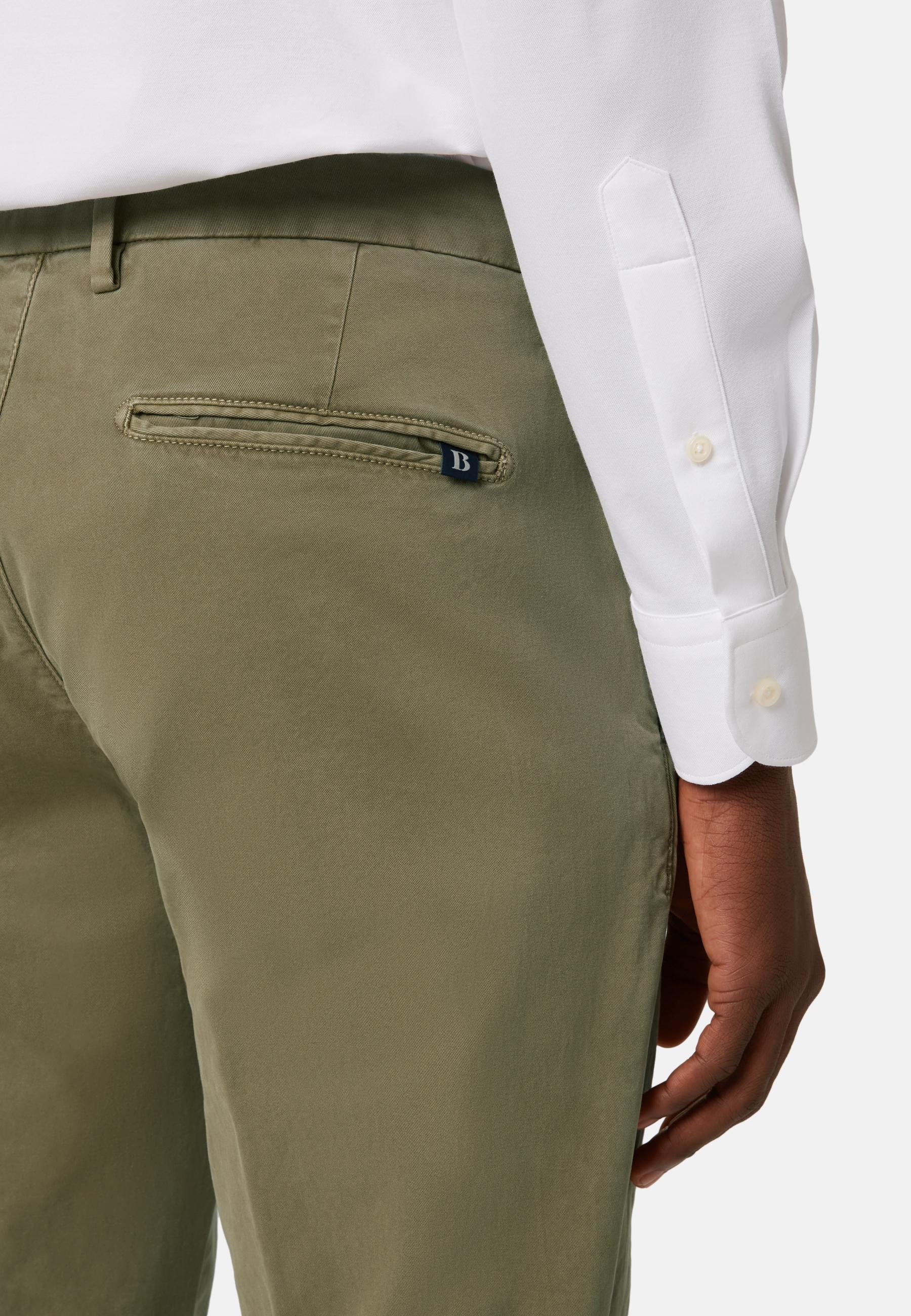 Boggi Milano - Khaki Stretch Cotton Trousers