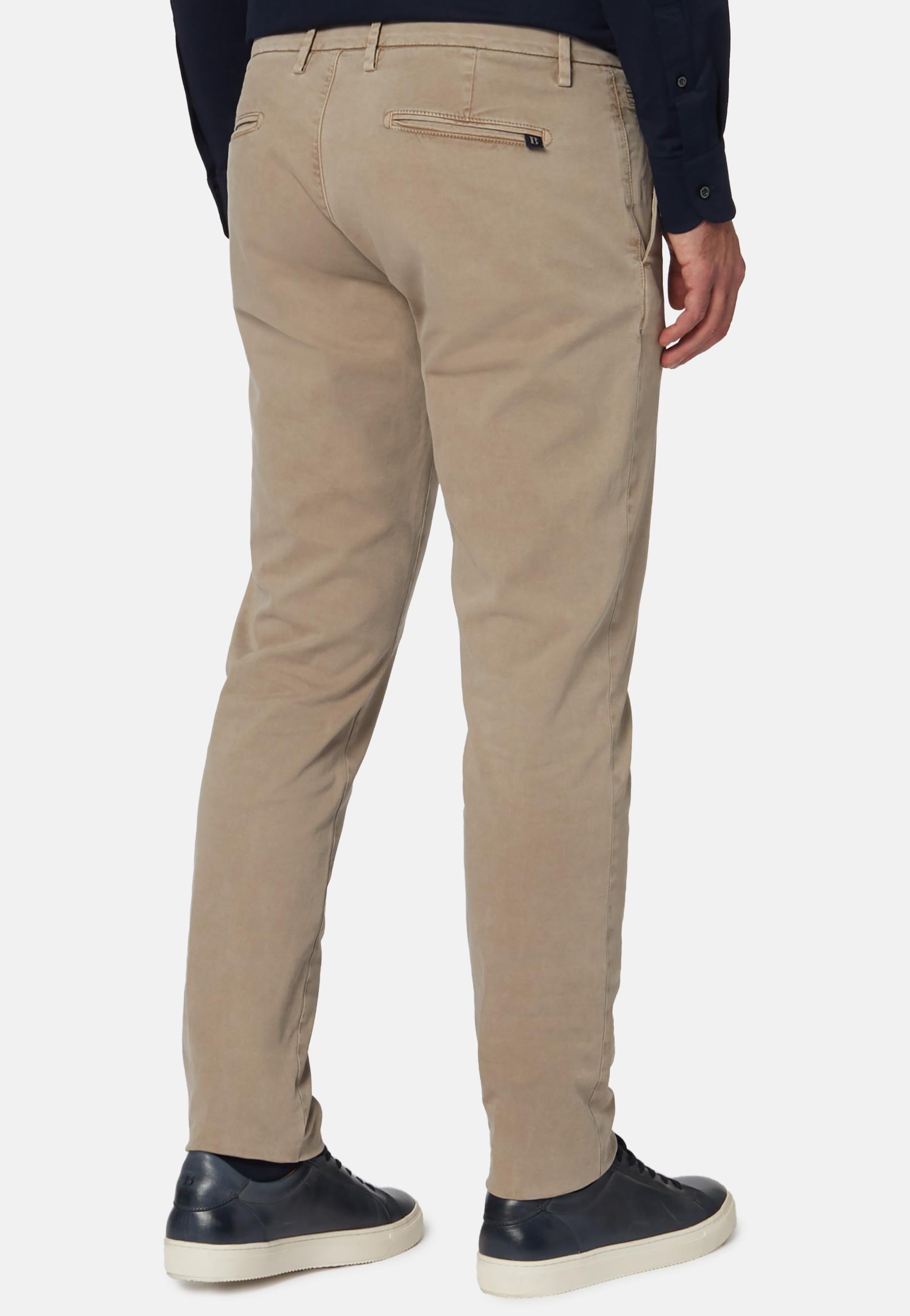 Beige Stretch Cotton Trousers, , large image number 2