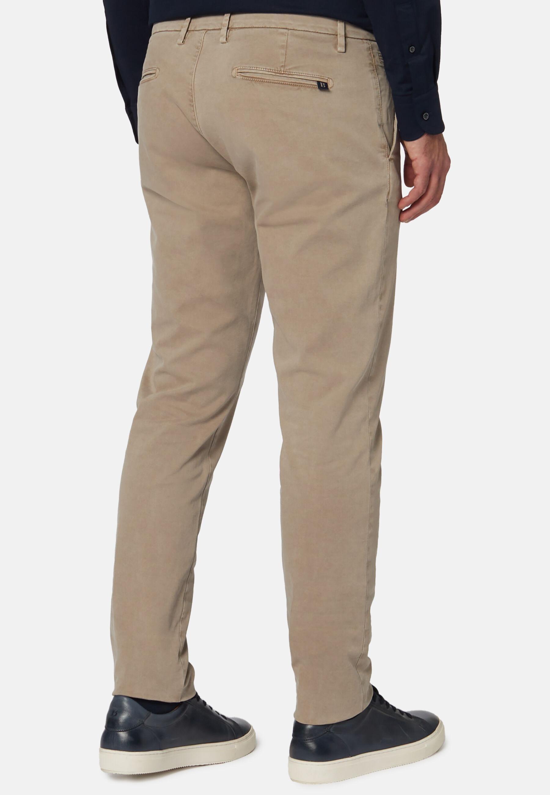 Stretch Cotton Trousers Beige, Taupe, large image number 4