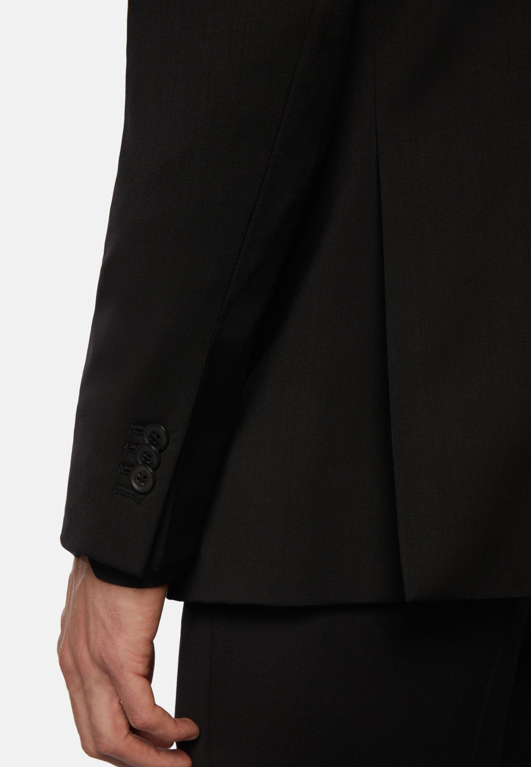 Stretch Wool Knit Jacket Black, Black, large image number 5