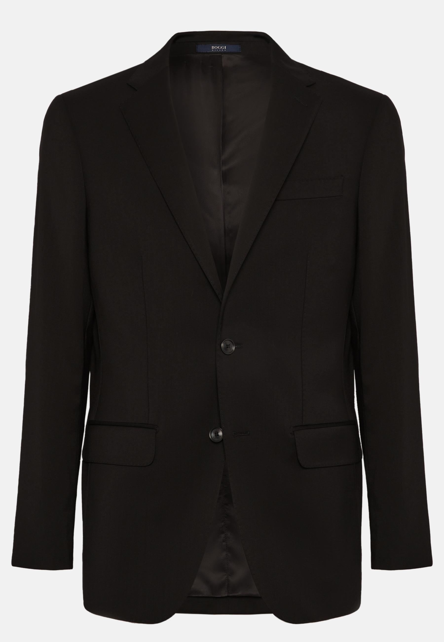 Stretch Wool Knit Jacket Black, Black, large image number 6