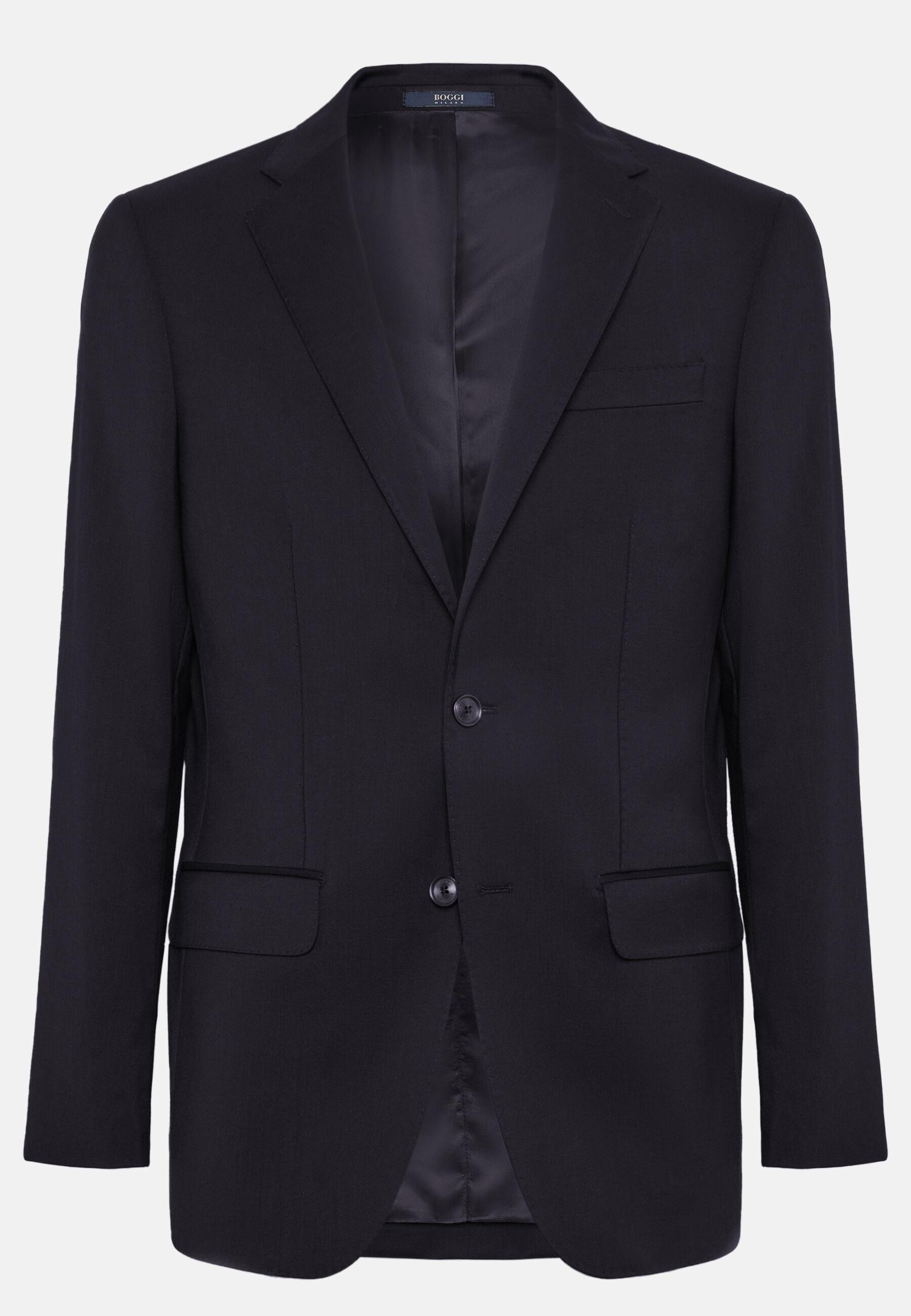 Stretch Wool Knit Jacket Navy, Navy blue, large image number 8