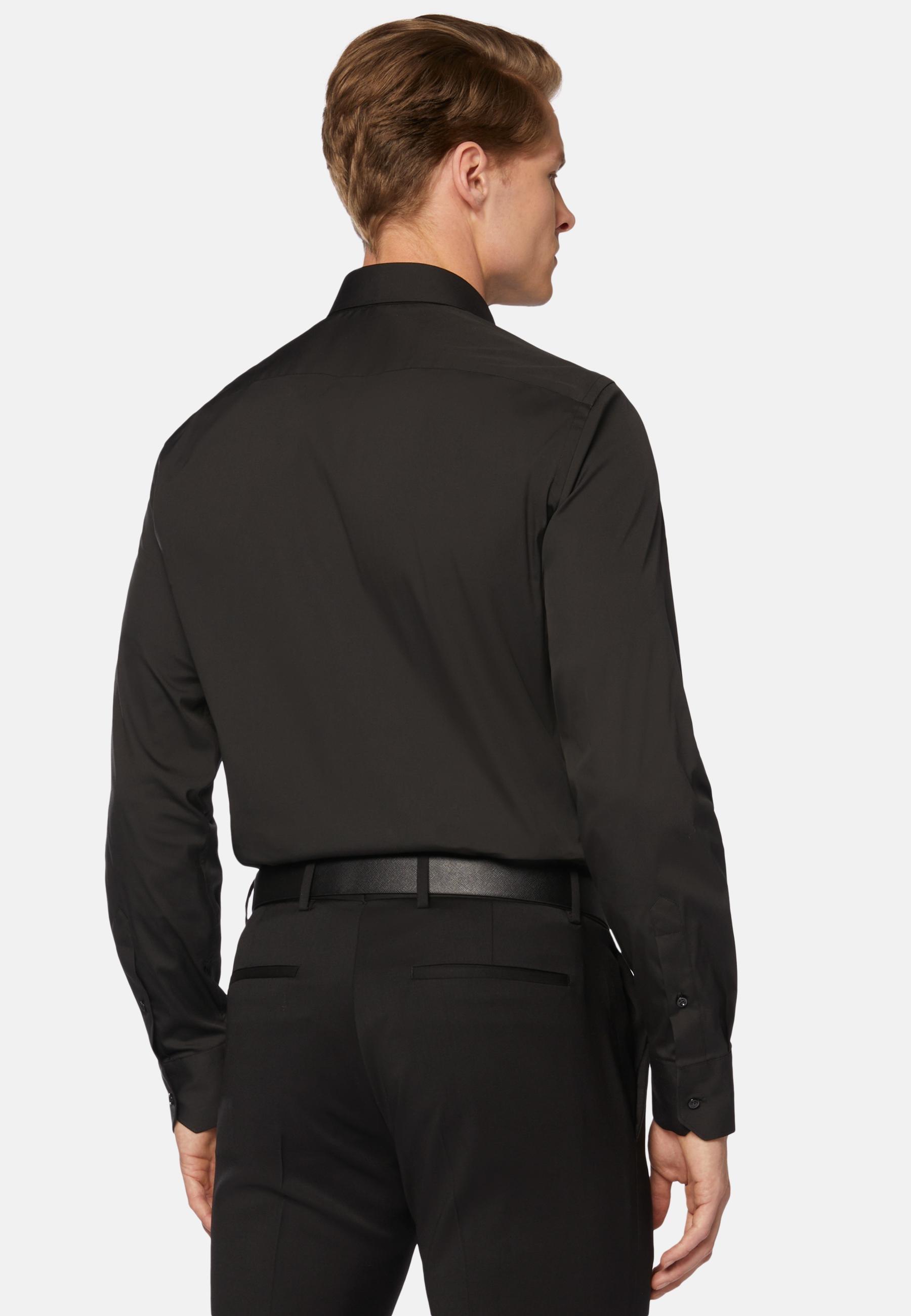 Boggi Milano - Black Slim Shirt In Stretch Cotton