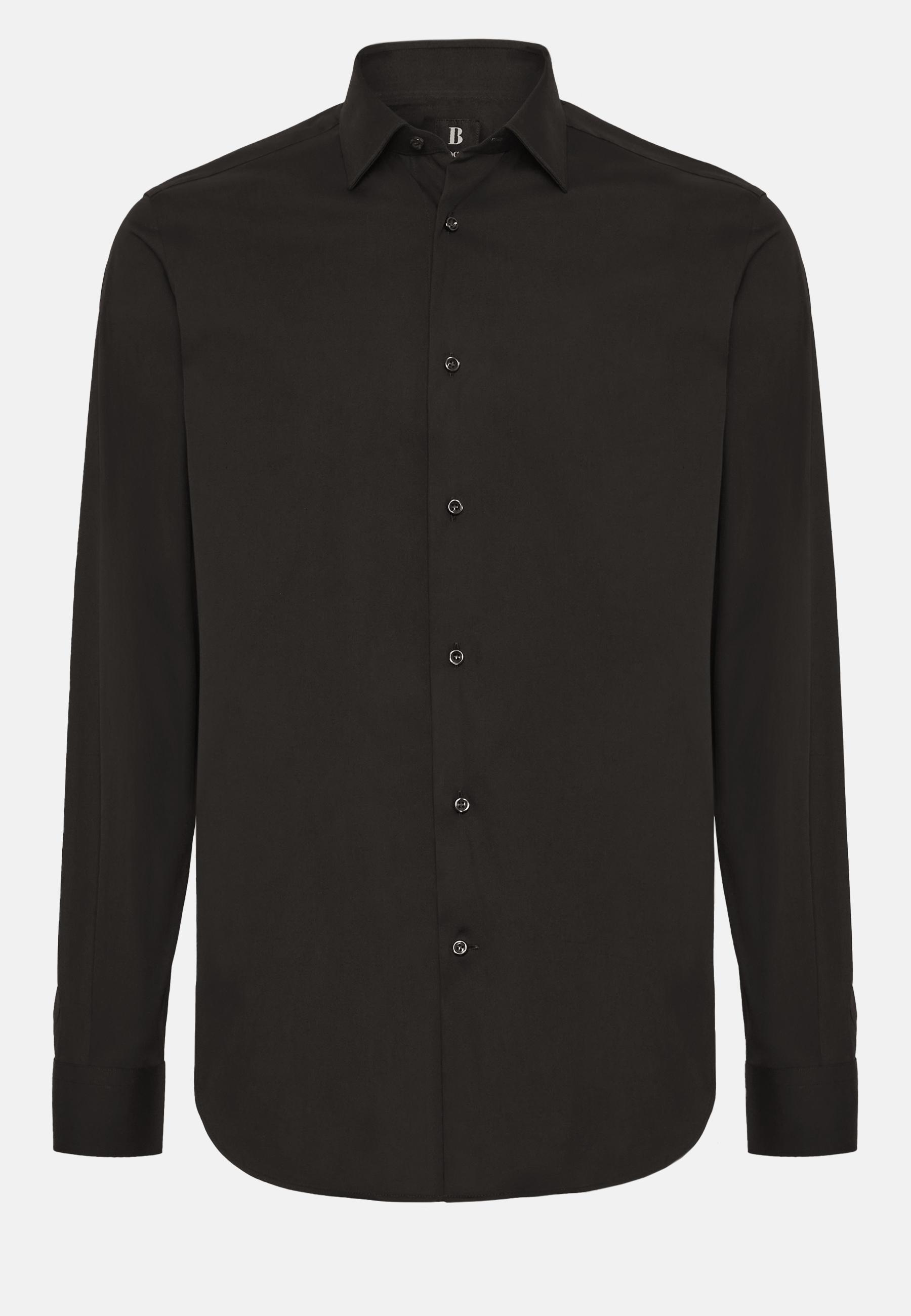 Boggi Milano - Black Slim Shirt In Stretch Cotton