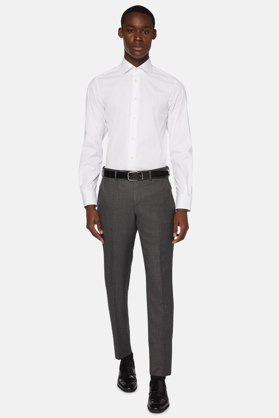 Slim Stretch Cotton Shirt White, , large image number 1