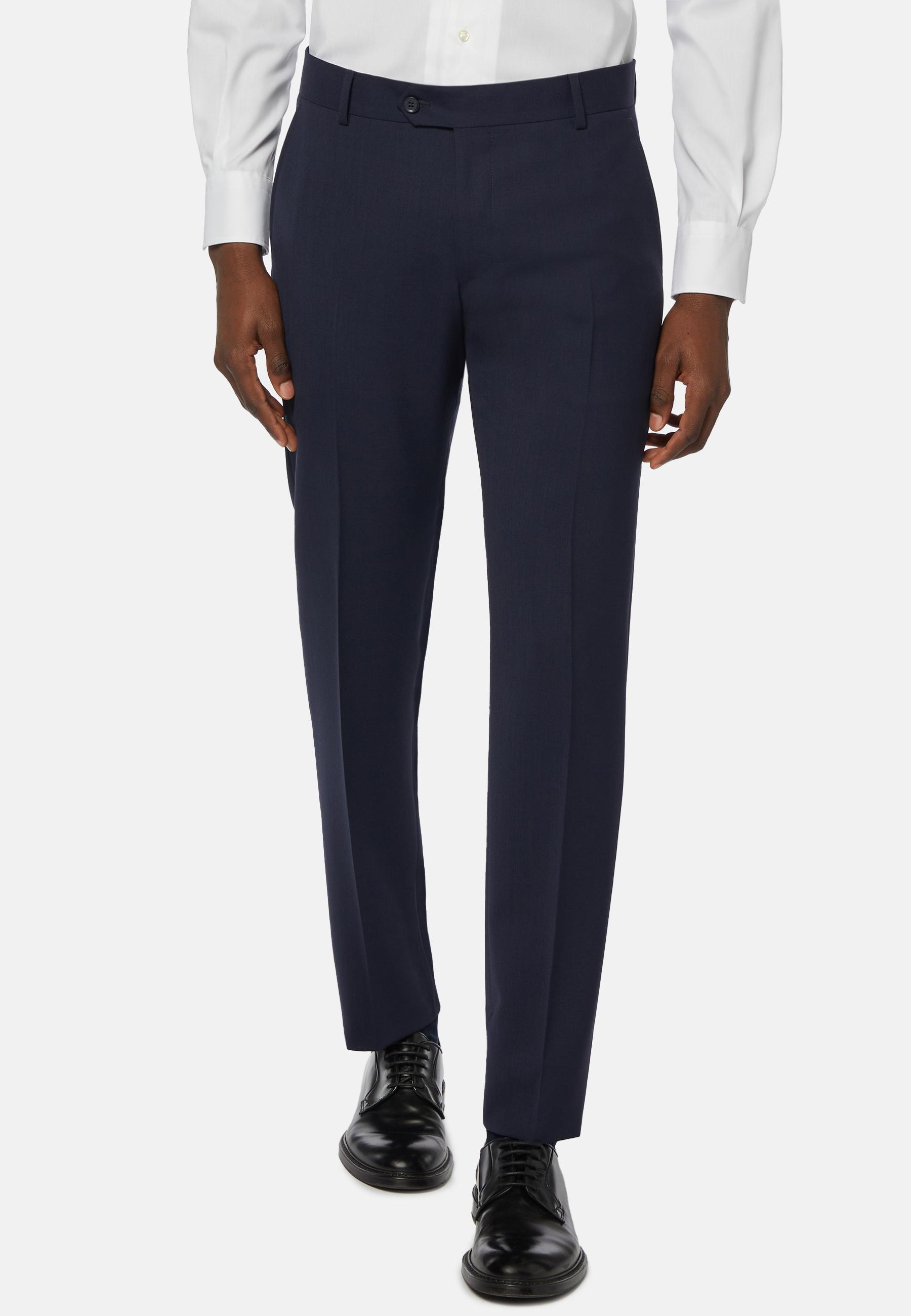 Blue Trousers In Travel Wool, , medium