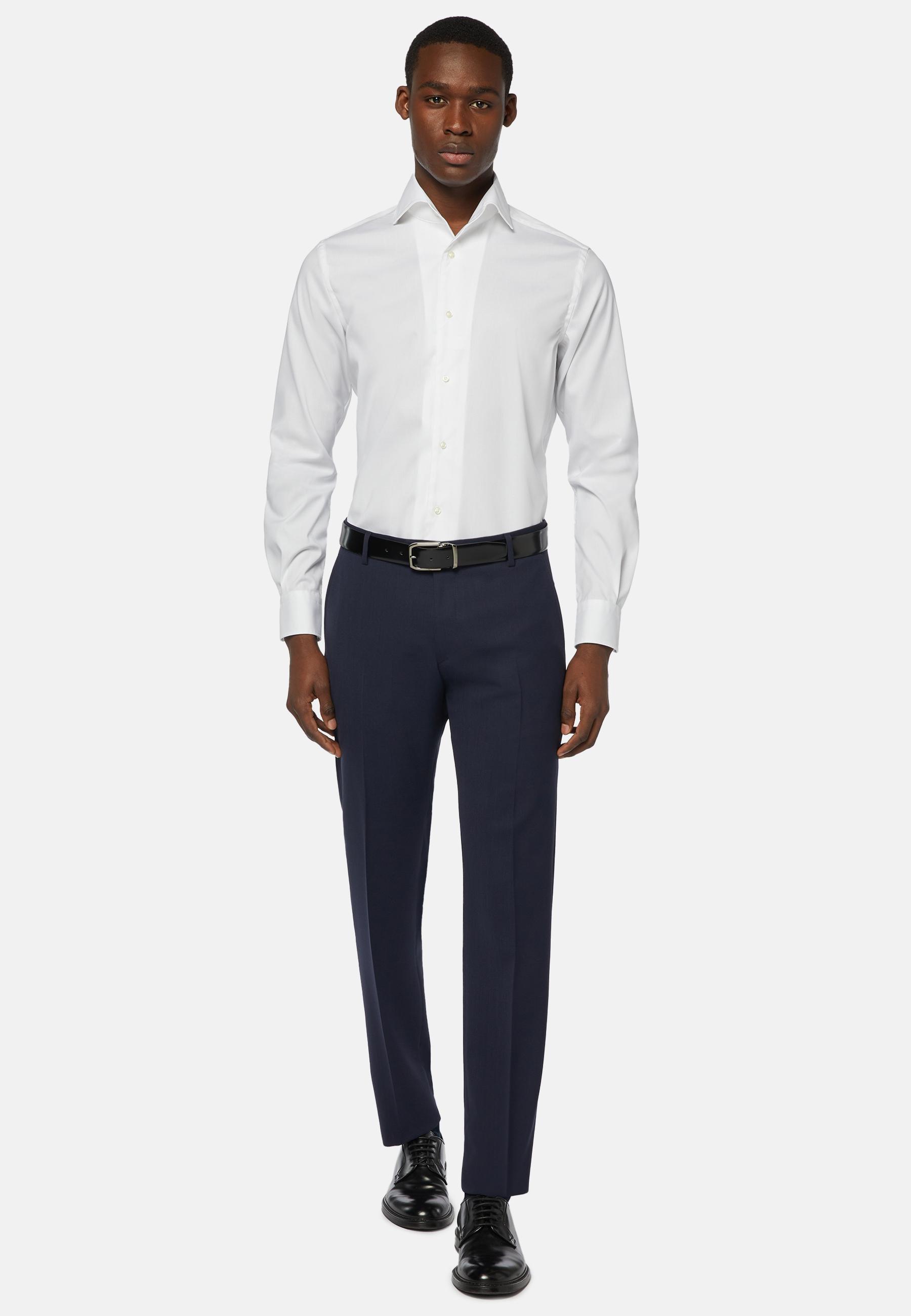 Blue Trousers In Travel Wool, , large image number 1