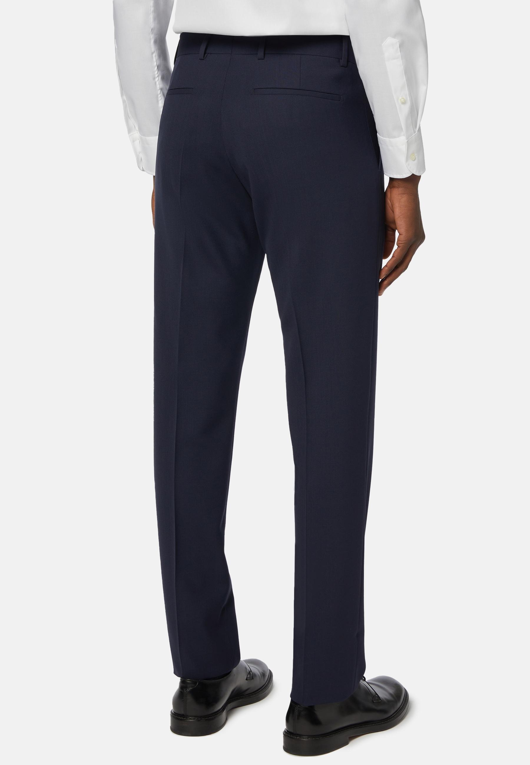 Trousers in Travel Wool Blue, Blue, large image number 4