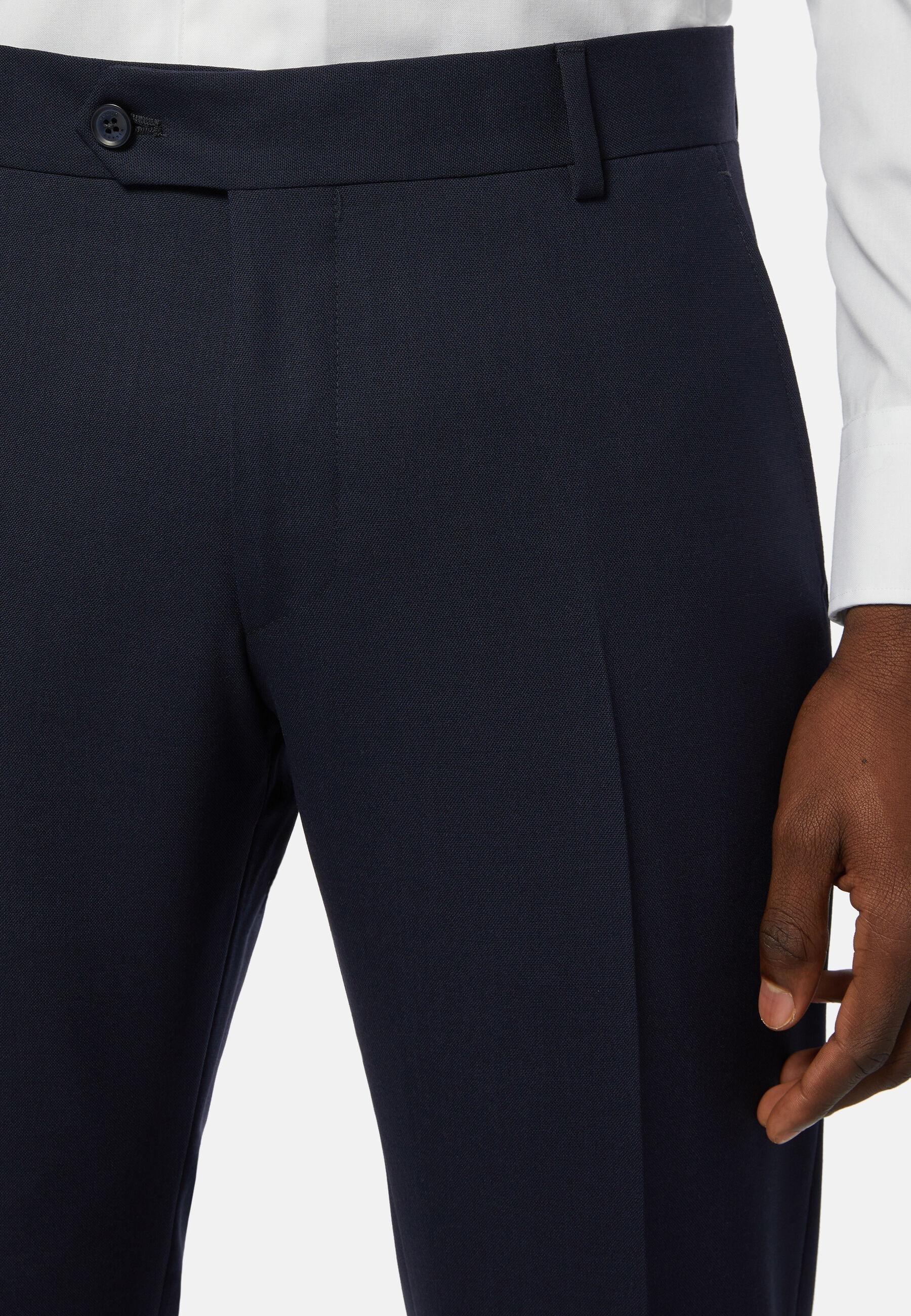 Trousers in Travel Wool Blue, Blue, large image number 7