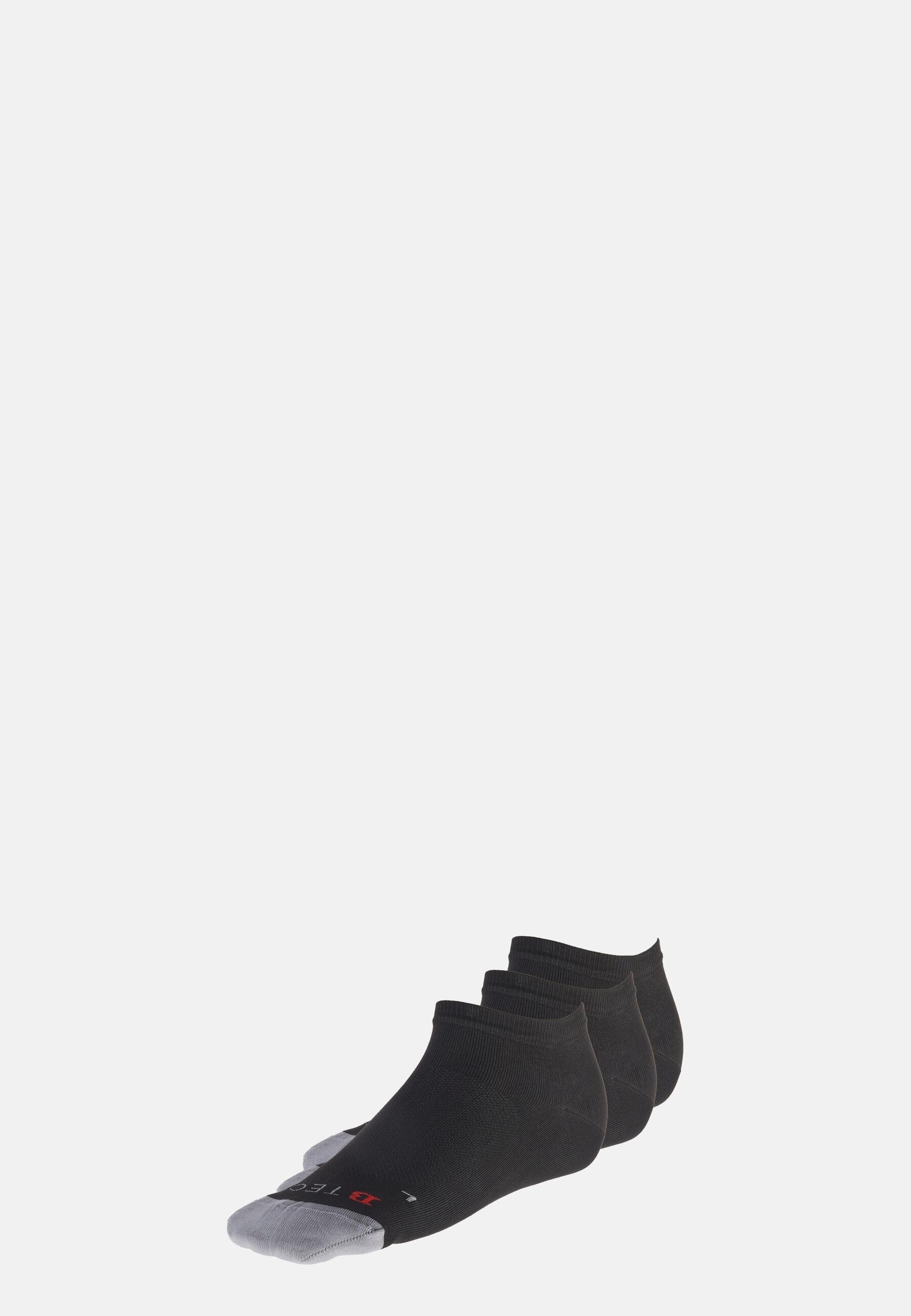 جوارب بخيوط تقنية، طقم من 3 قطع باللون الأسود, Black, medium