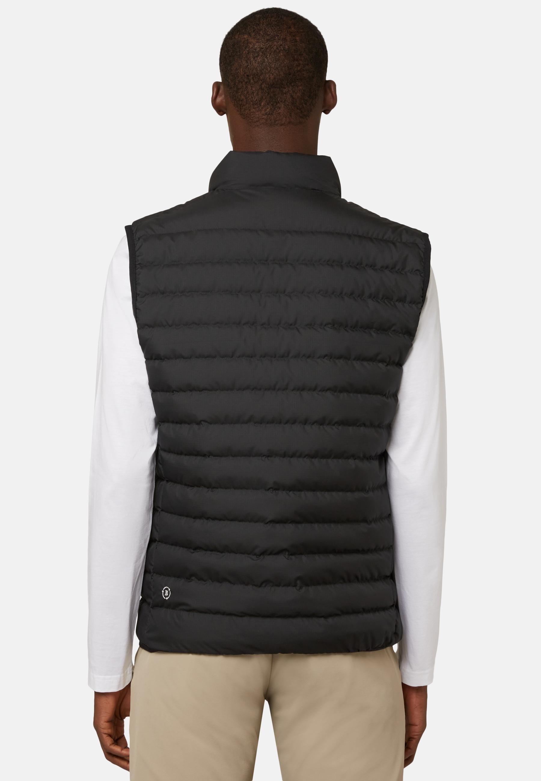 Goose Down Recycled Fabric Waistcoat Black, Black, large image number 2