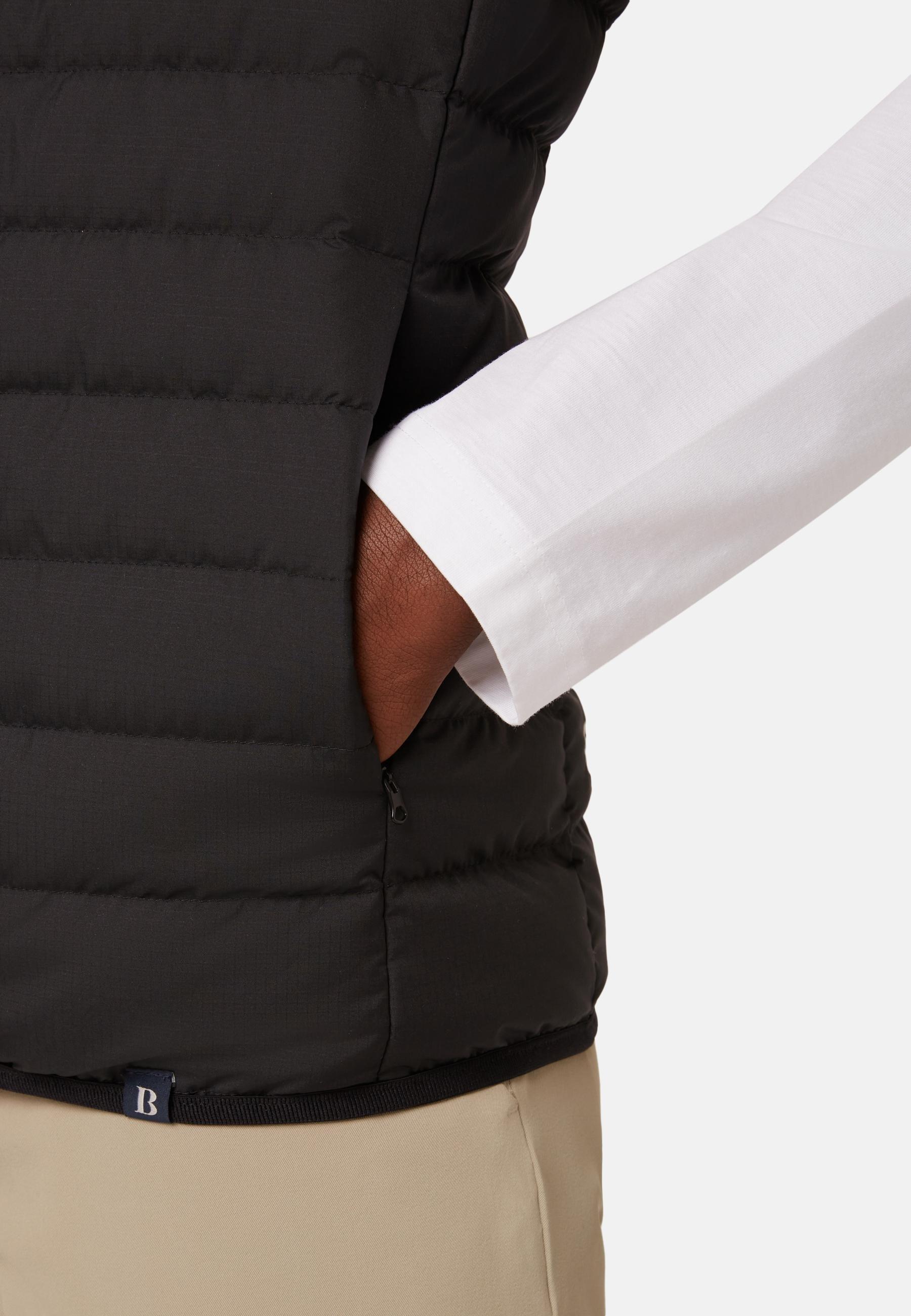 Goose Down Recycled Fabric Waistcoat Black, Black, large image number 4