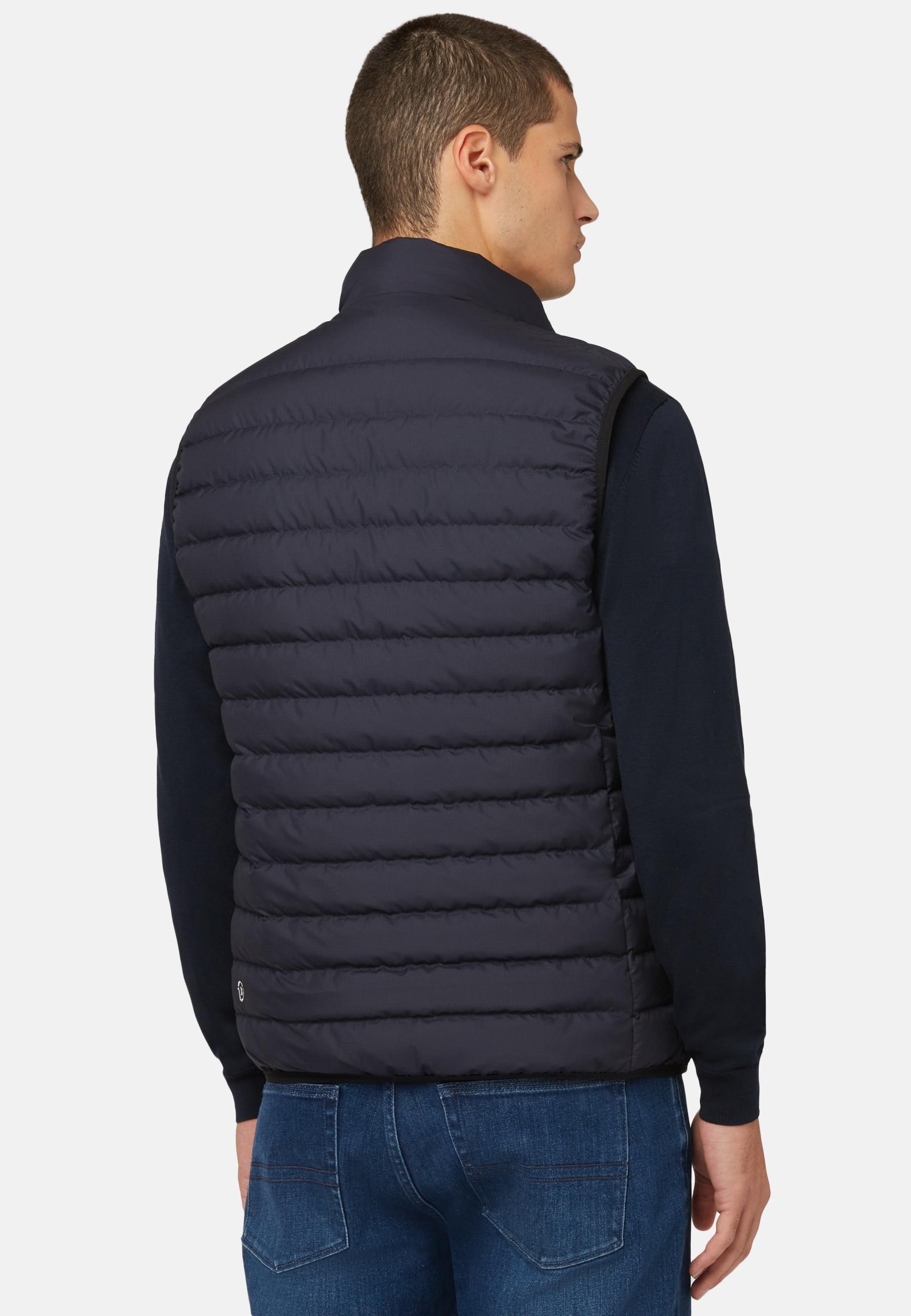 Goose Down Recycled Fabric Waistcoat Blue, Navy blue, large image number 1