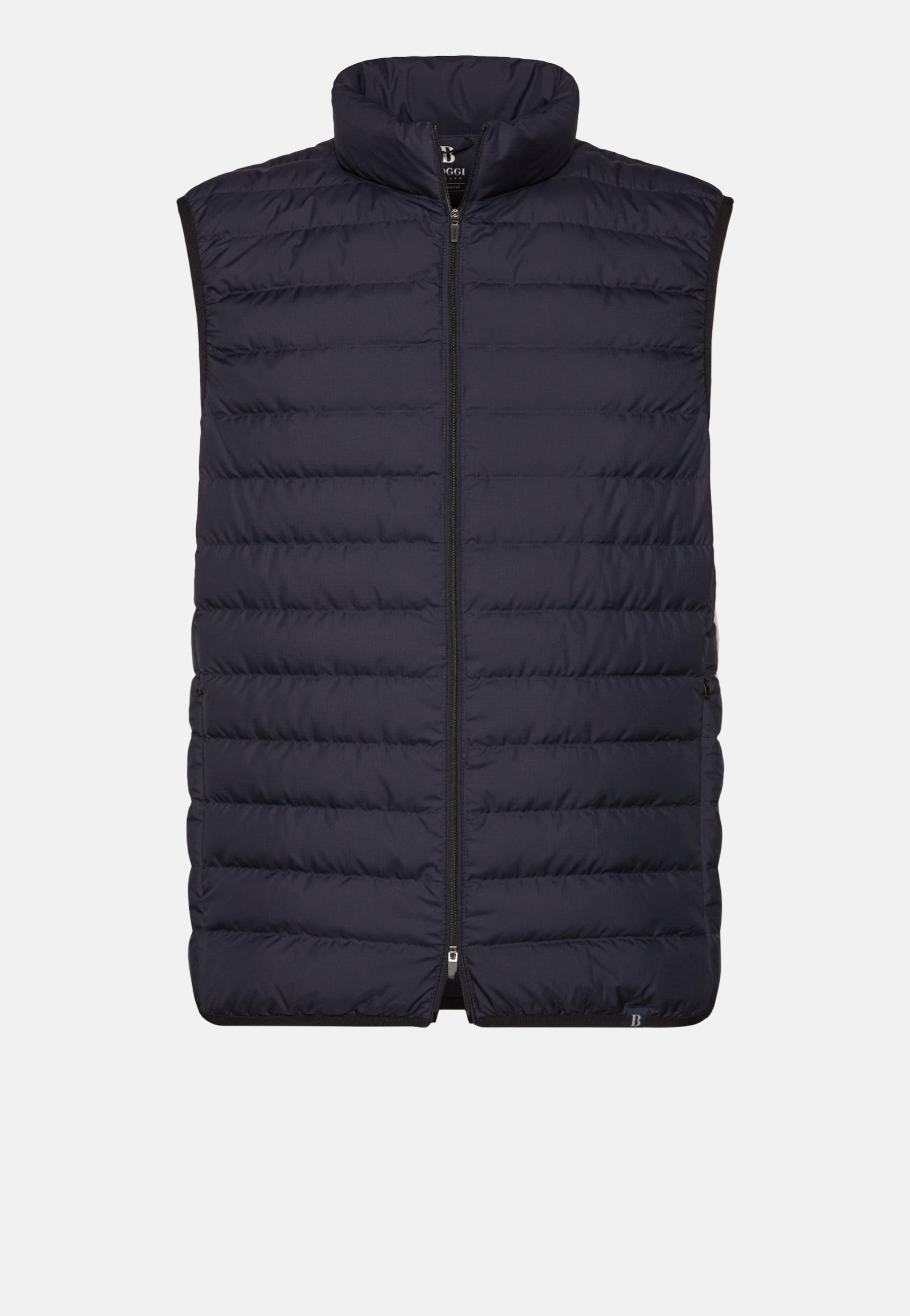 Goose Down Recycled Fabric Waistcoat Blue, Navy blue, large image number 3