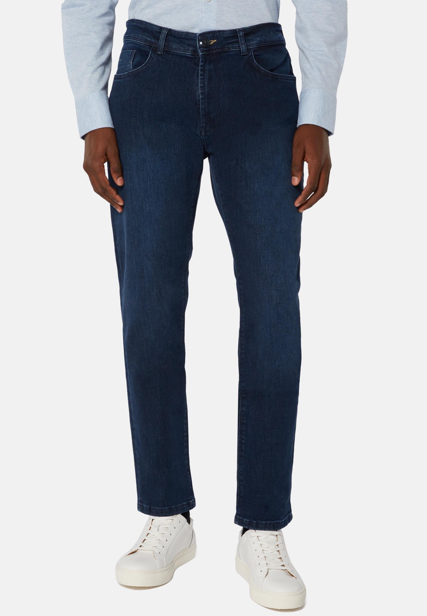 Dark Blue Stretch Denim Jeans Blue, Dark Indigo, medium