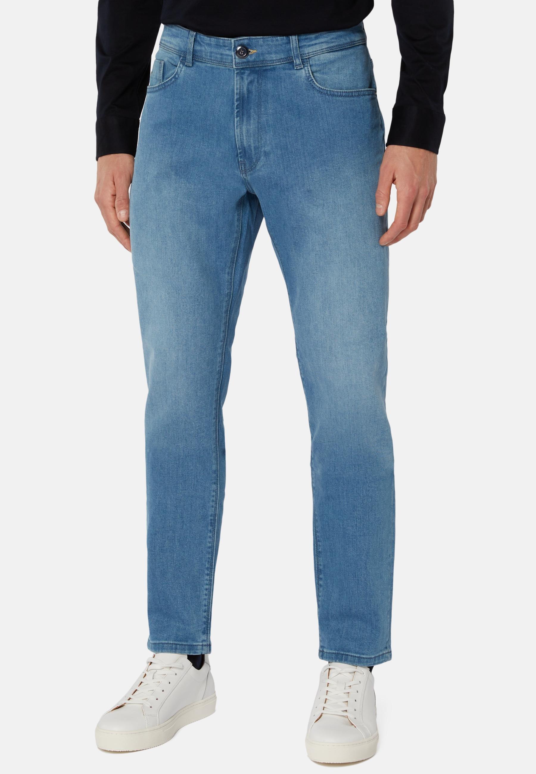 Blue Stretch Denim Jeans, , large image number 0