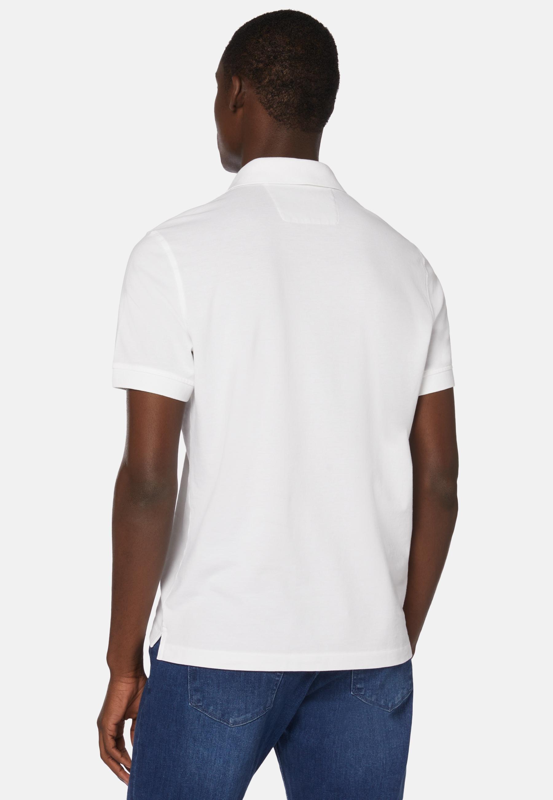 White Regular Fit Cotton Pique Polo Shirt, , large image number 2