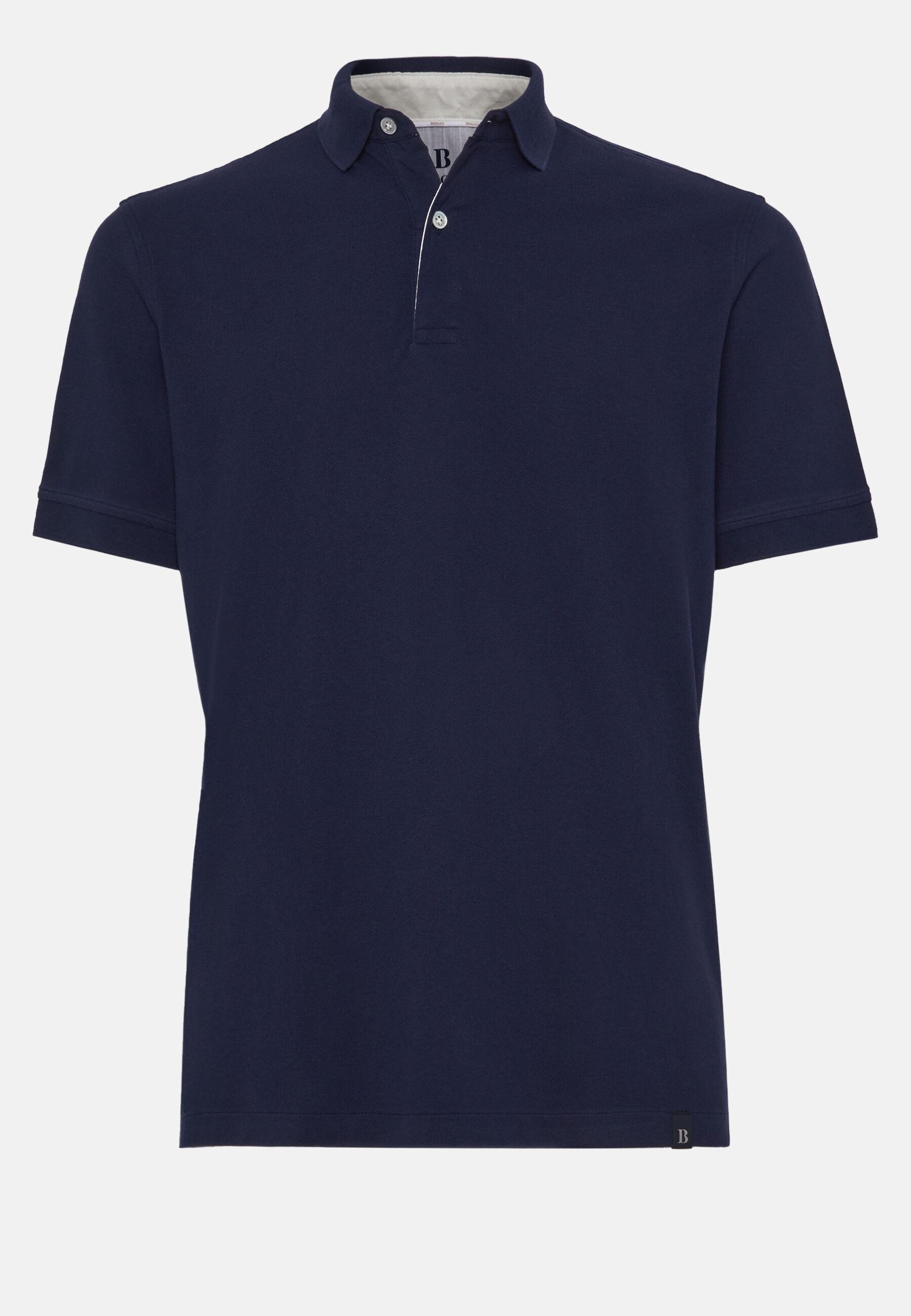 Regular Fit Cotton Pique Polo Shirt Blue, Navy blue, large image number 7