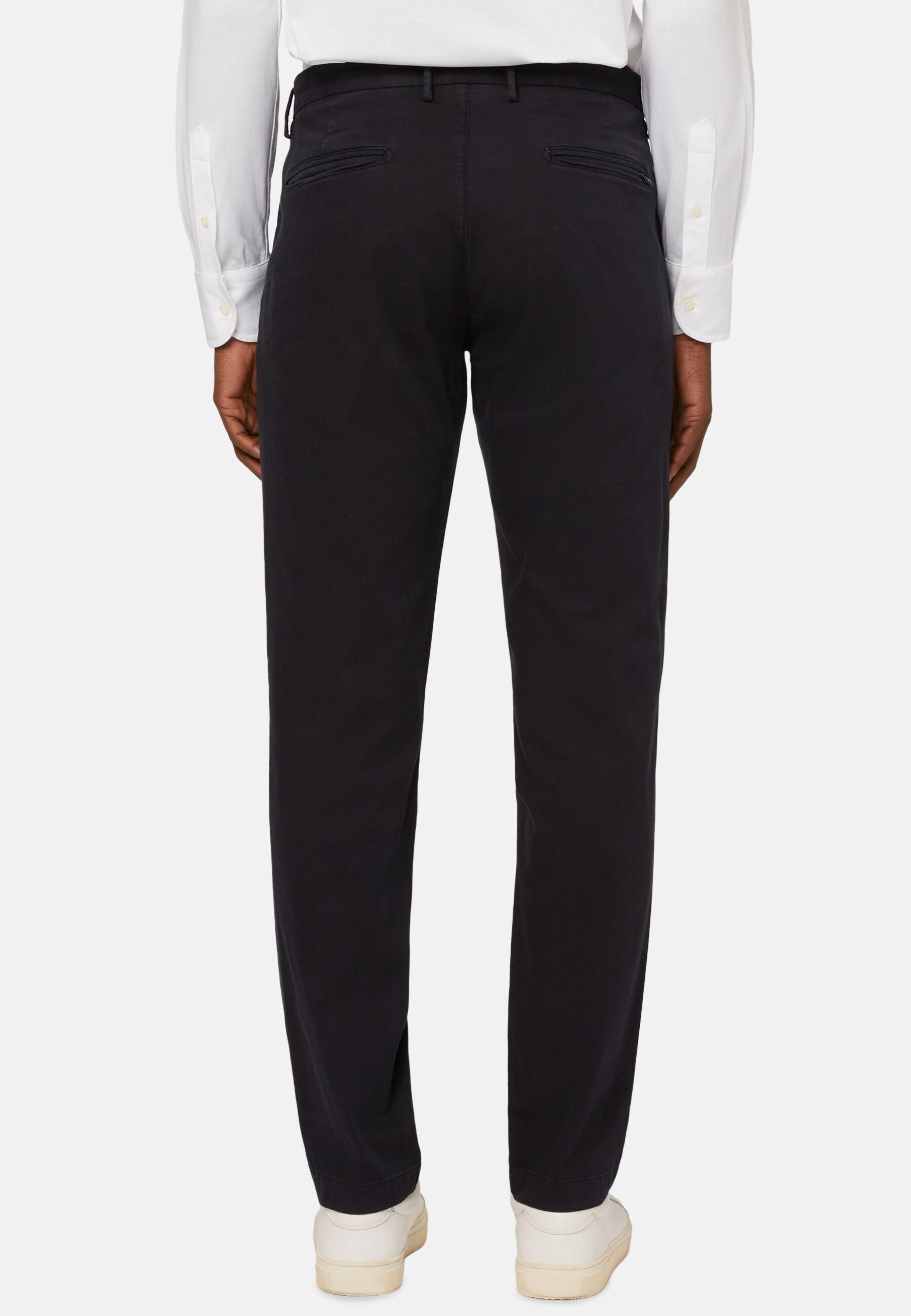 Stretch Cotton/Tencel Trousers Blue, Navy blue, large image number 5