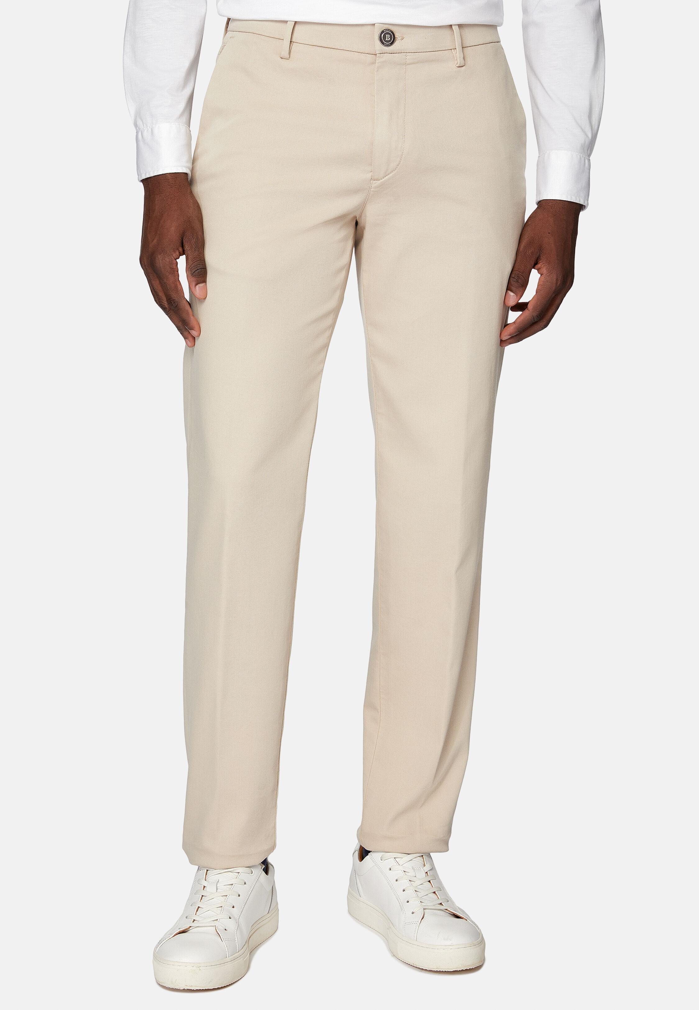 Stretch Cotton/Tencel Trousers Beige, Beige, large image number 0