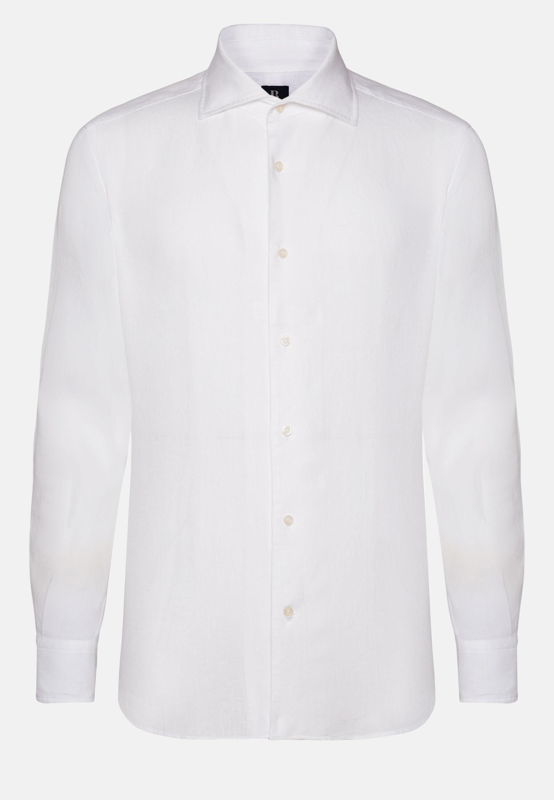 Regular Fit White Linen Shirt White, White, large image number 9