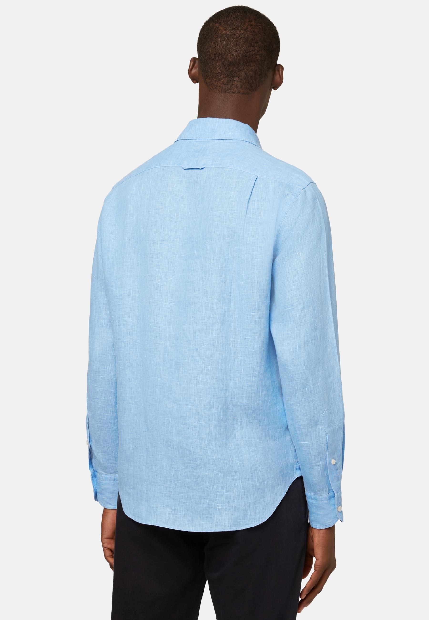 Blue Regular Linen Shirt, , large image number 2