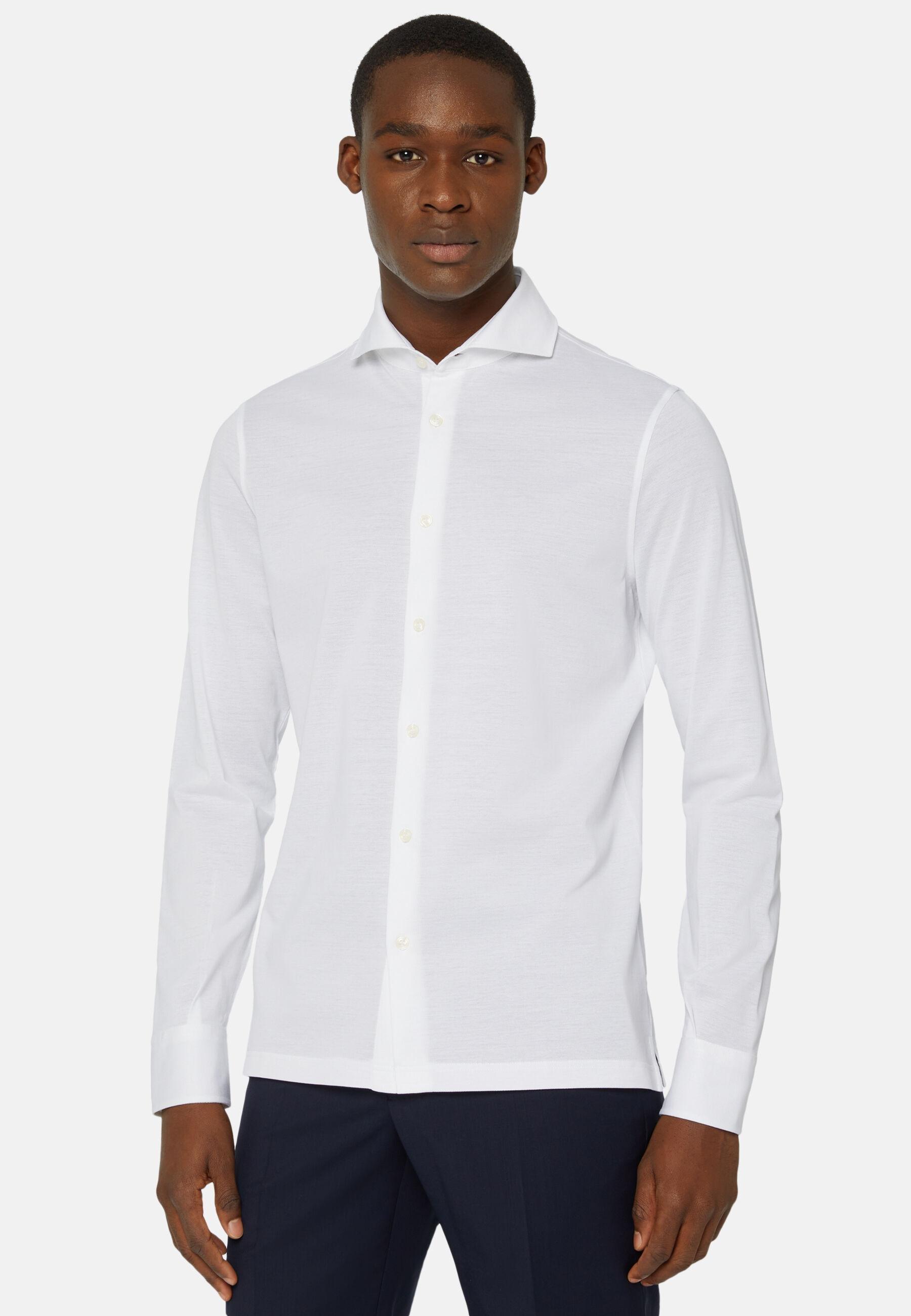 Slim Fit Polo Shirt In Filo Di Scozia Pique White, White, medium